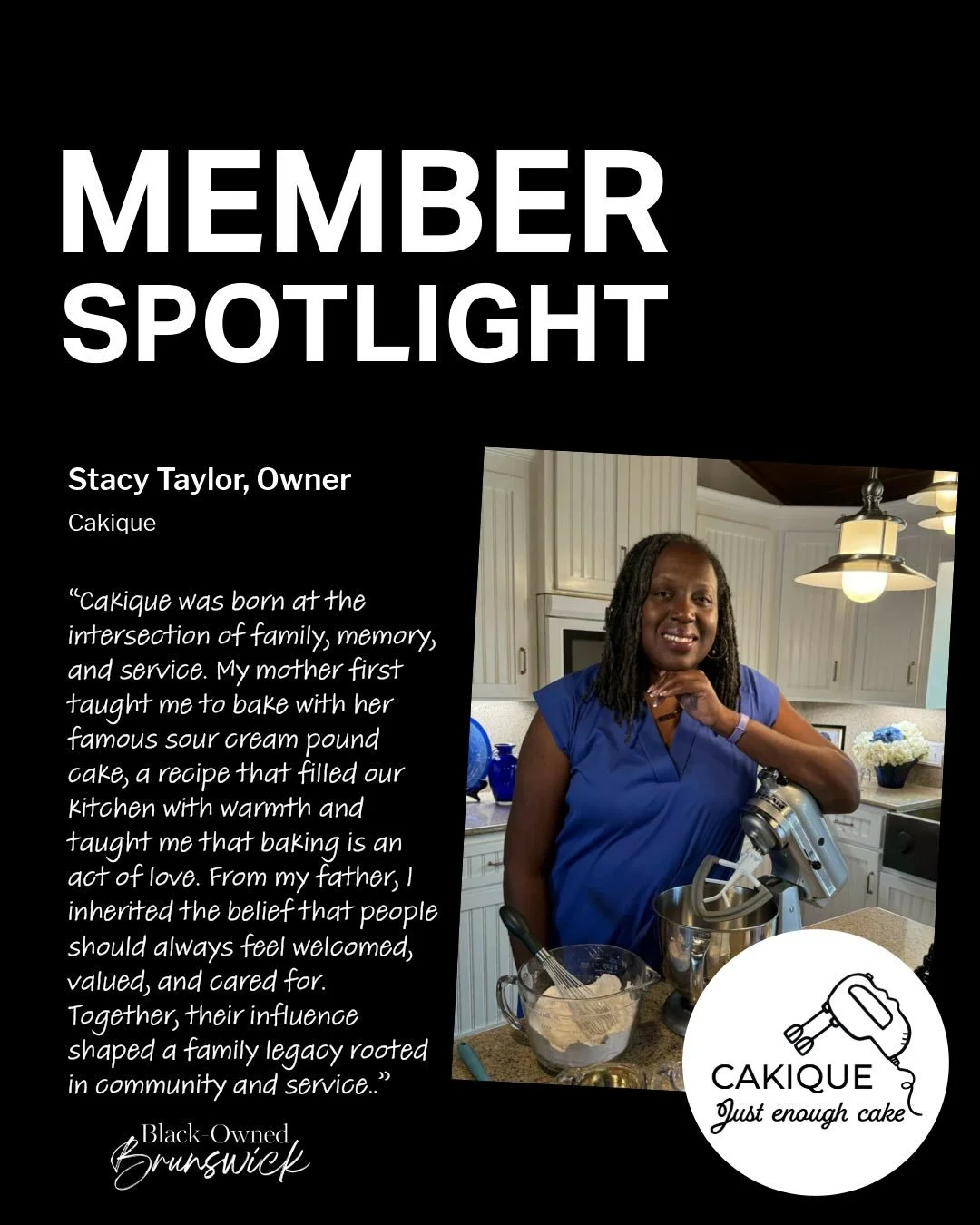#BlackOwnedBWKMemberSpotlight

We&rsquo;ve all had a sweet tooth&hellip; but sometimes you don&rsquo;t want a whole cake. Just enough.

That&rsquo;s the thinking behind Cakique (@cakique01), founded by Stacy Taylor.

Inspired by her mother&rsquo;s so