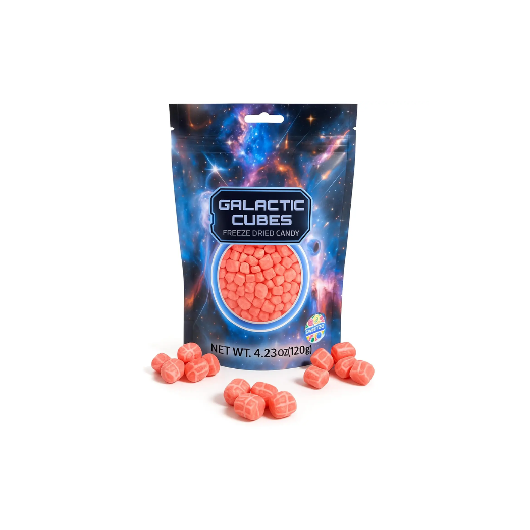 Freeze-dried unwrapped starburst candy pieces 