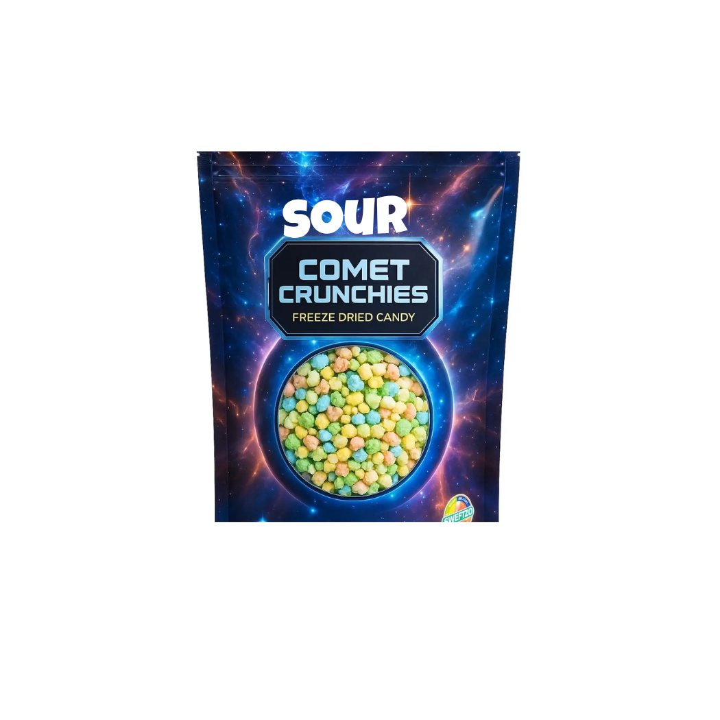 colorful crunchy sour freeze dried candy pieces