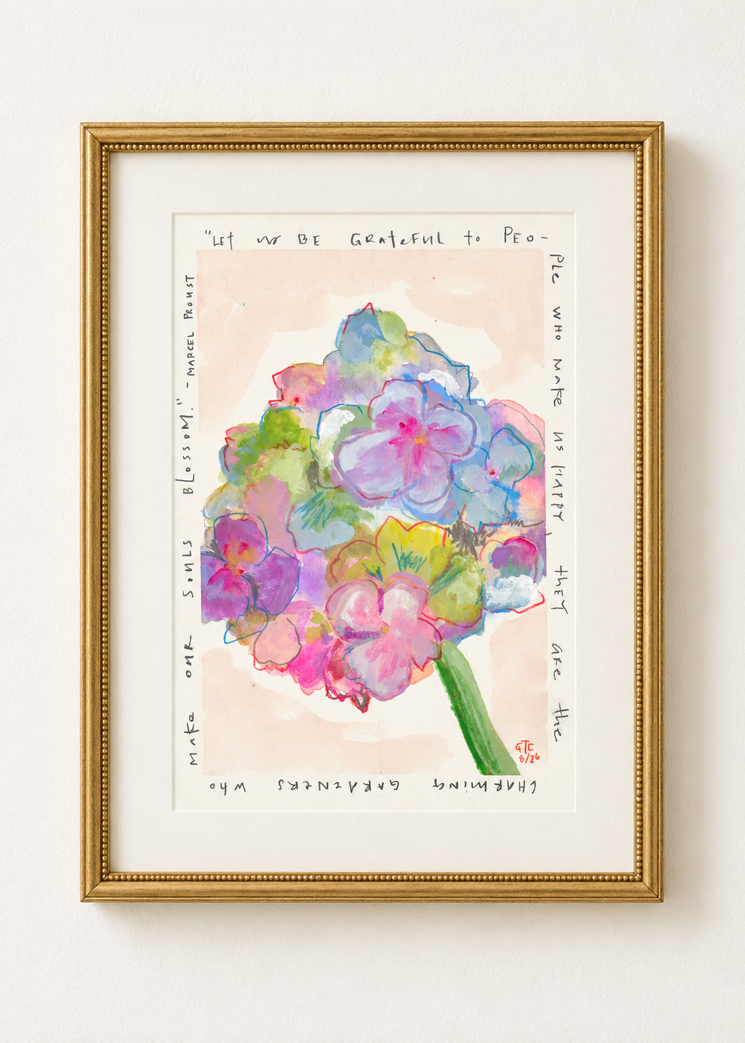 Hydrangea  | Mixed Media Fine Art Print