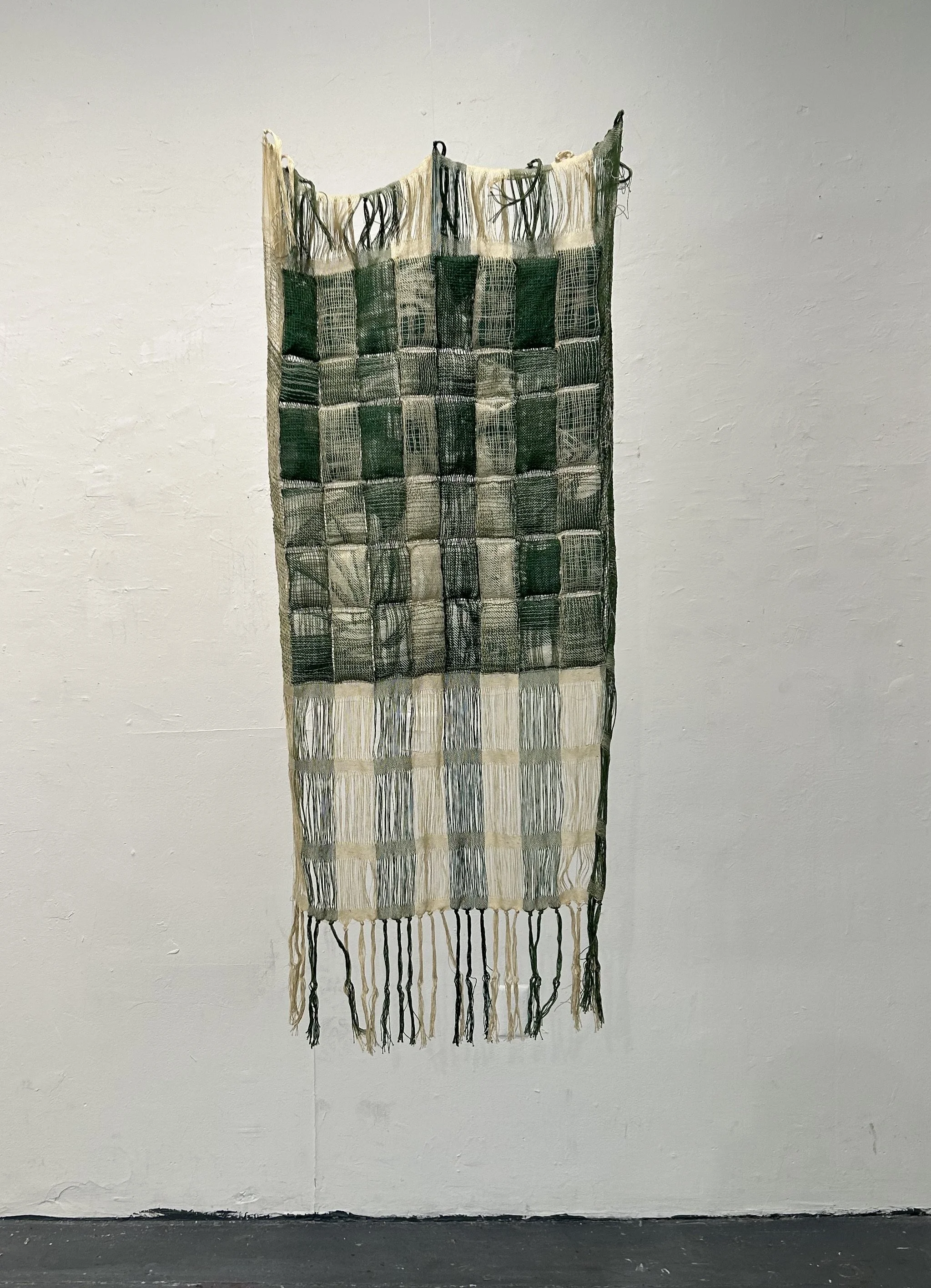 "Fenced Memories 2", 12 epi cotton, screen print, muslin, polyfil, 64" x 36", 2023