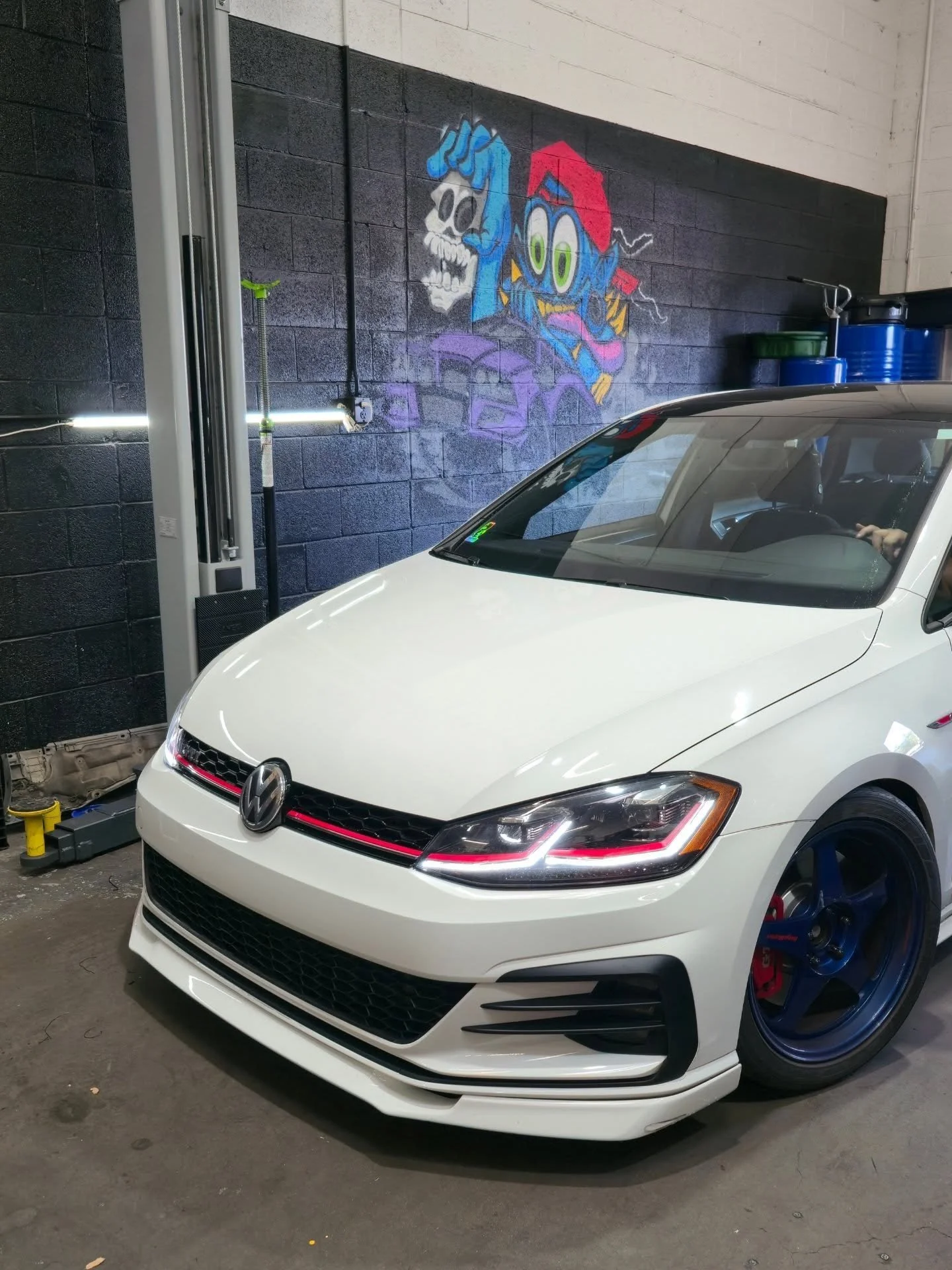 This tastefully done MK7 GTI rolled through the Haus for something simple, a @liquimoly.usa.canada brake flush, but we had to stop and appreciate it. There&rsquo;s just something about the MK7&hellip; the balance, the design, the way it drives. One o
