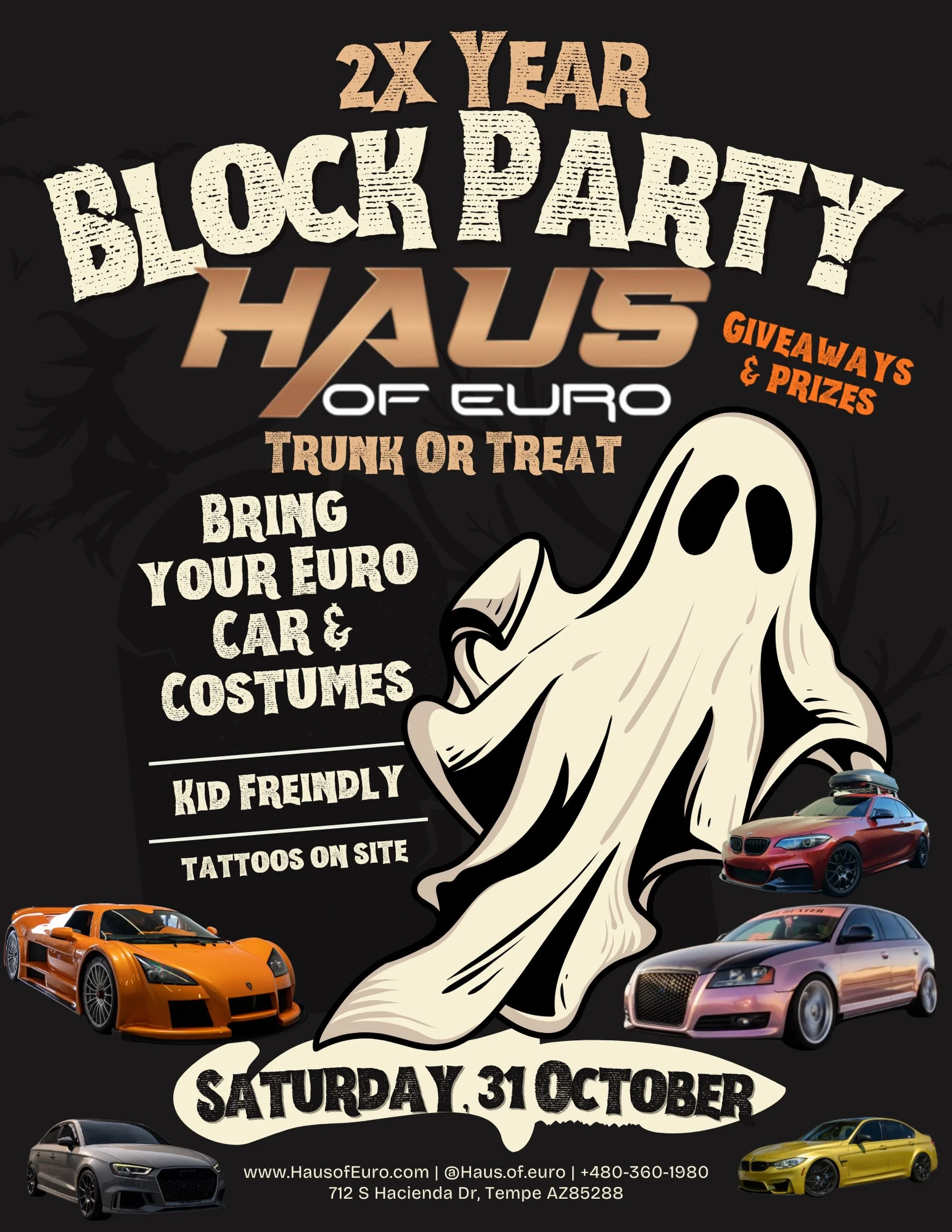 🚨🚨RESCHEDULED🚨🚨

Delaying our 2 year for cooler weather this year. Bring your decorated car, costumes and kiddos!👻 We will be starting off our 2 year anniversary celebration with an open house Oct 31st. Yep 🎃 Halloween day! 3pm-8pm Pre-trick or