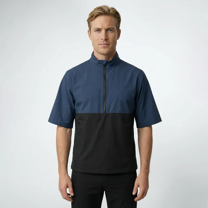 Sun Mountain Monsoon SS Quarter-Zip in Black & Navy