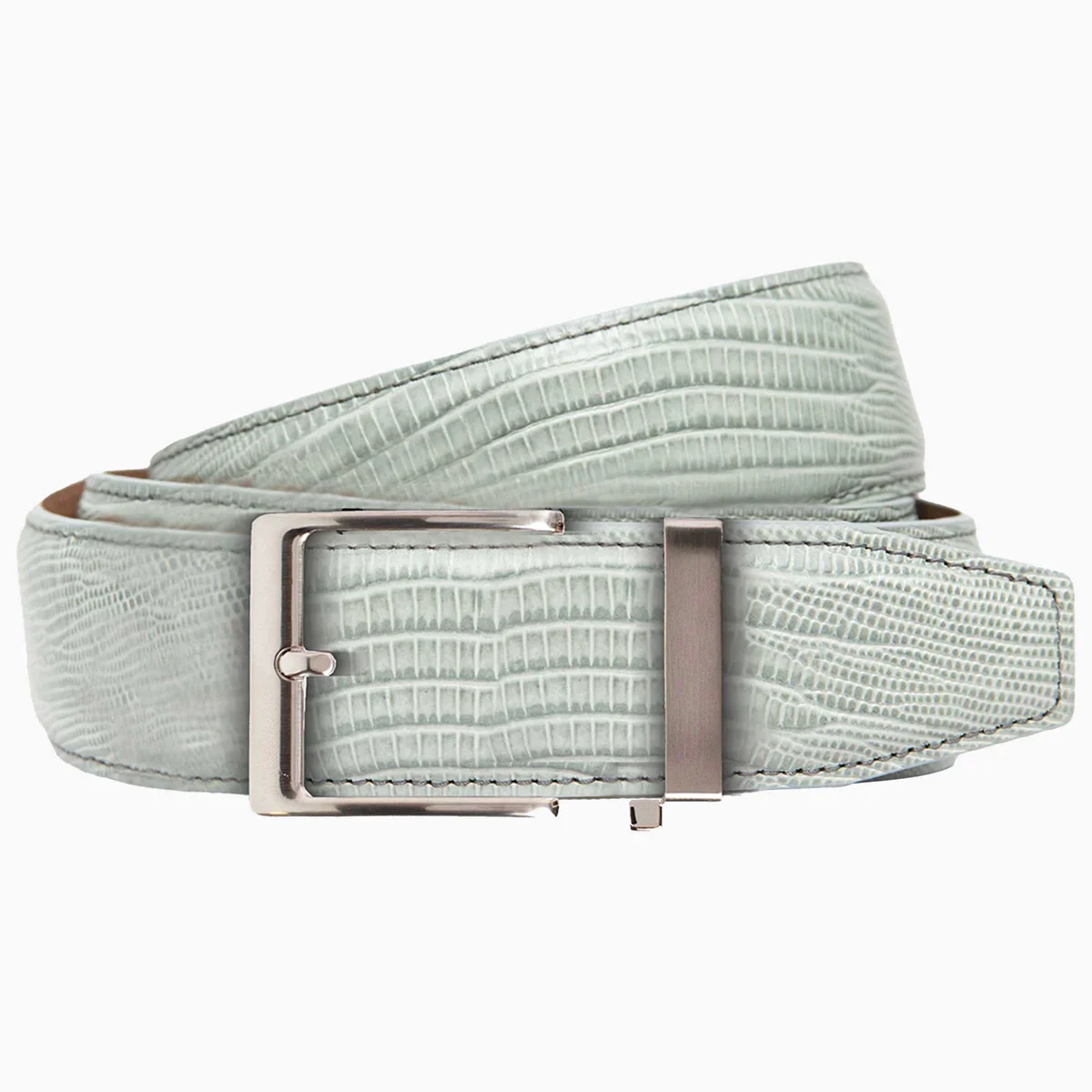 Nexbelt Roland Thomas Lizard Light Grey Dress Ratchet Belt 1.575" Strap [40mm]
