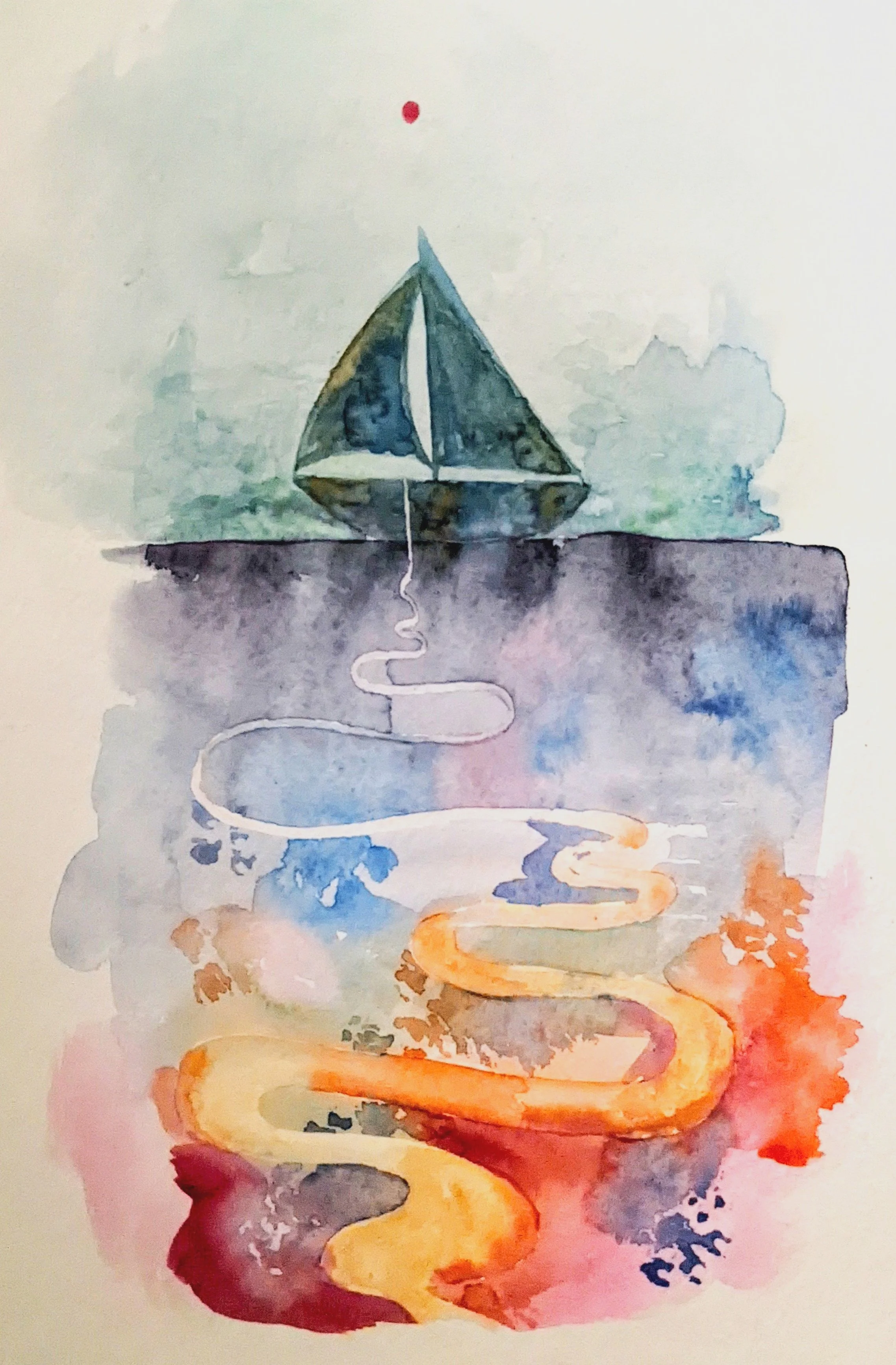 Fish Food, Watercolor, 2023