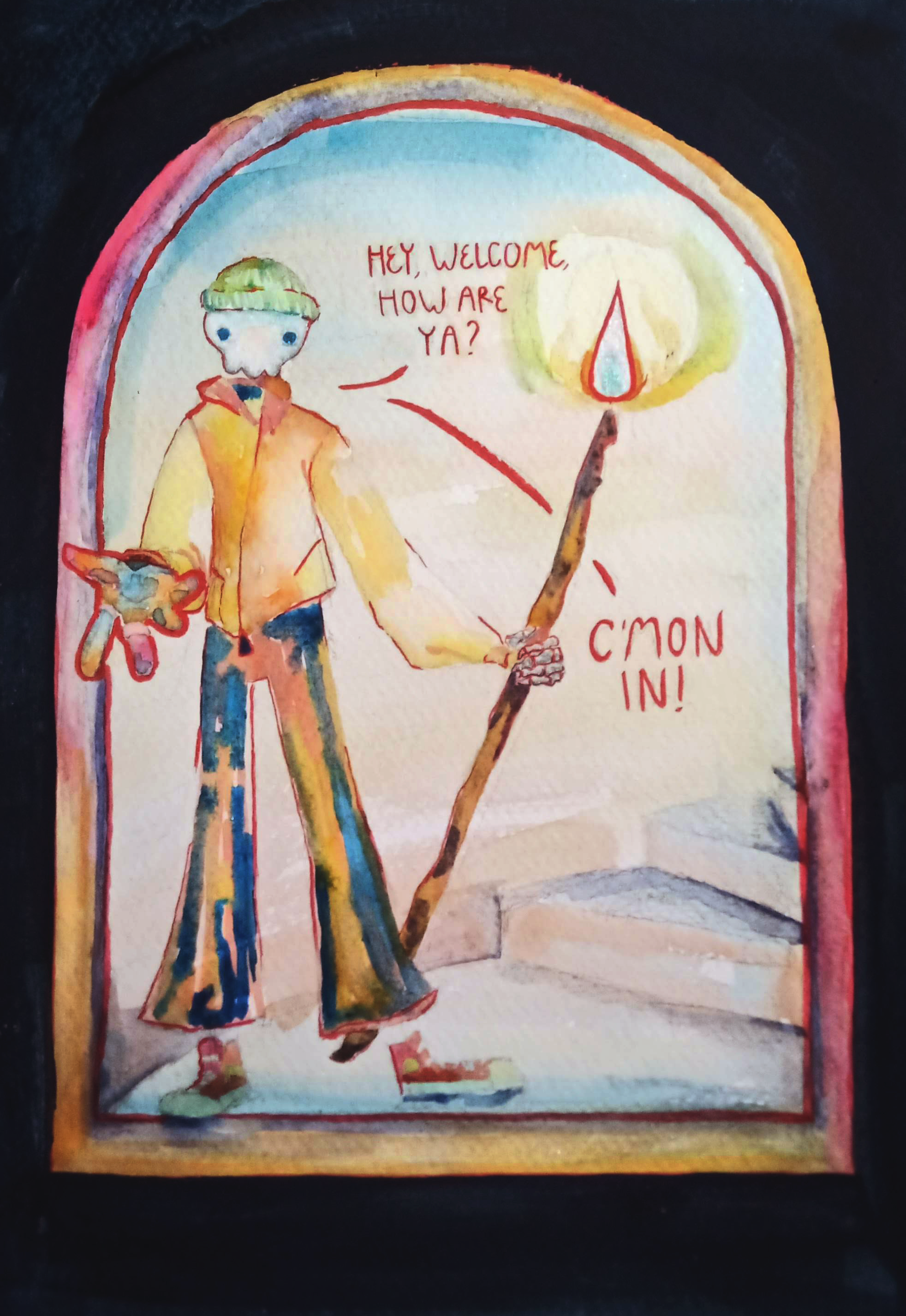 Benevolent Psychopomp, Watercolor, 2025