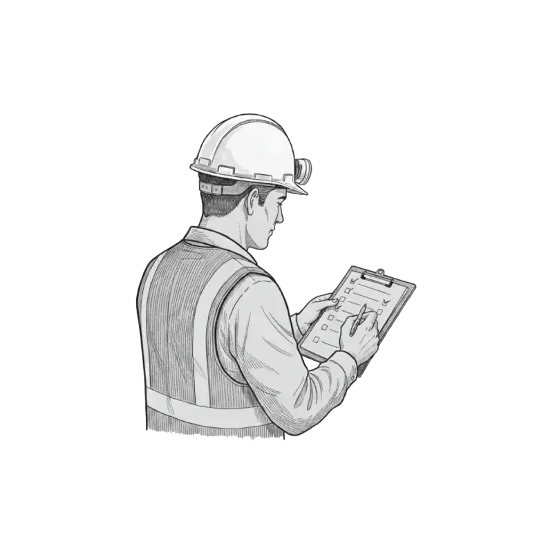 Engenheiro com Lista de Verificação