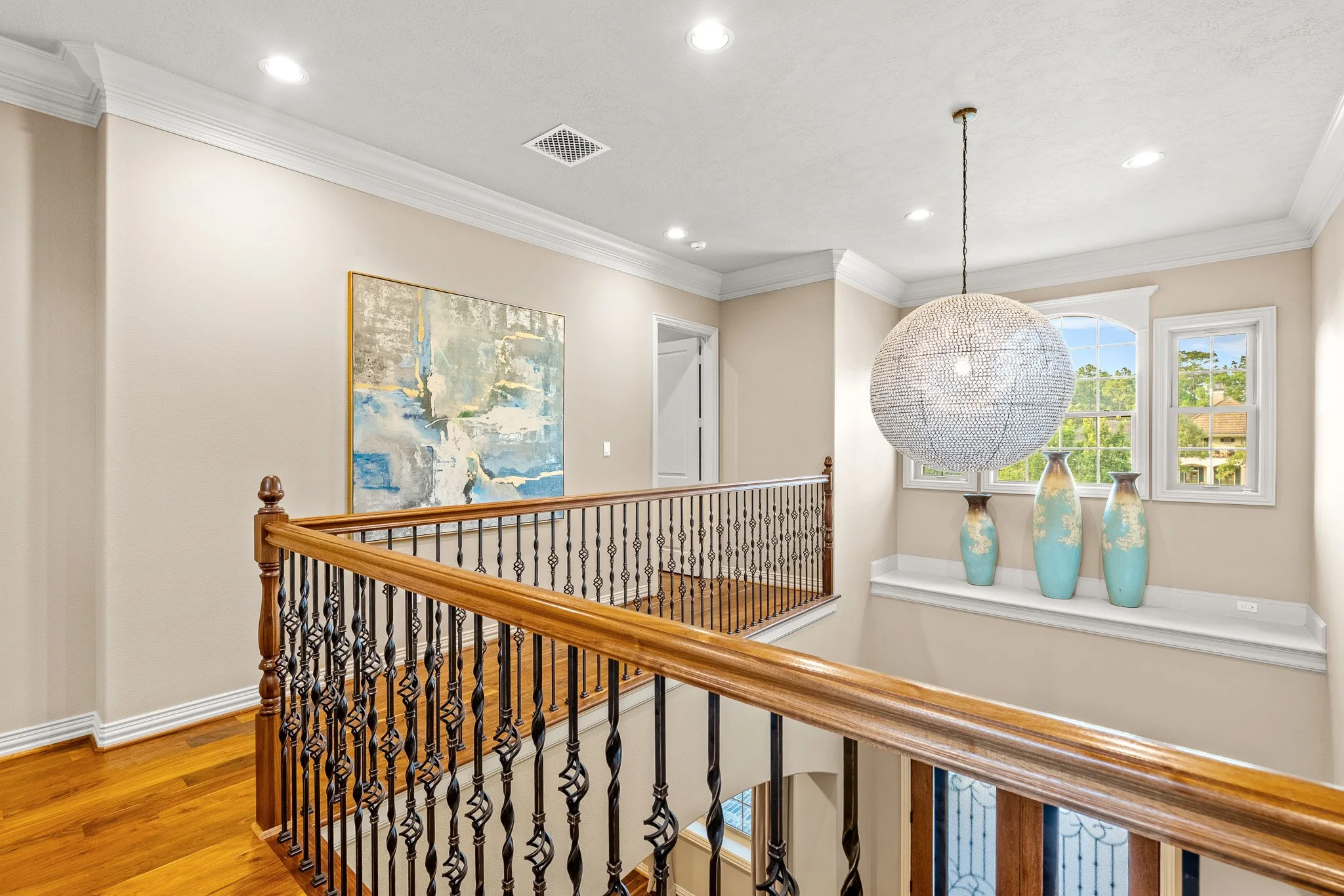 Upstairs landing in a real estate shoot in the woodlands