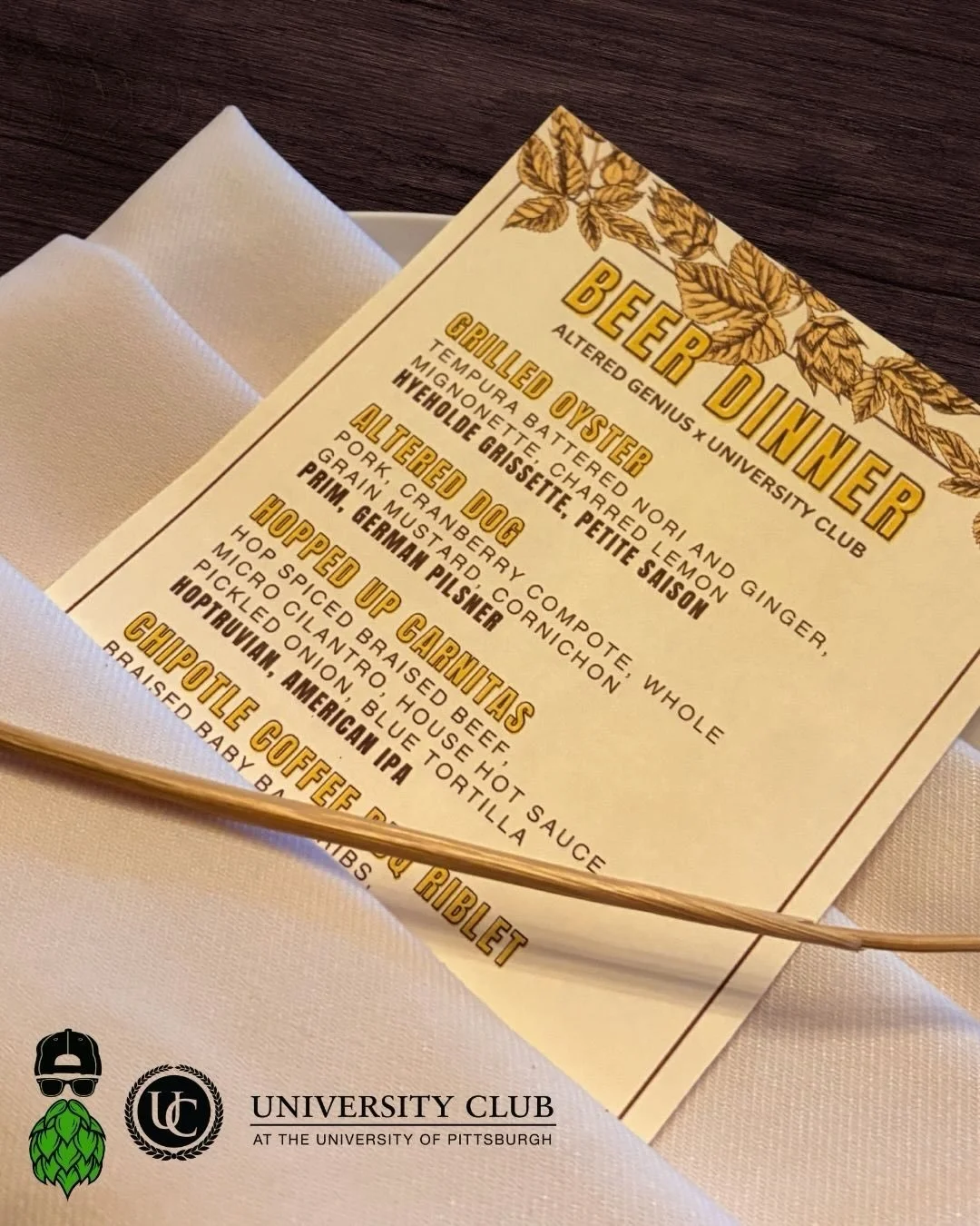 We can&rsquo;t get over this Chef&rsquo;s Beer Dinner with @alteredgenius 🍻

Keep an eye out for a sneak peak of tonight&rsquo;s Greece Chef&rsquo;s Dinner!

#uclubatpitt #universityclubpittsburgh