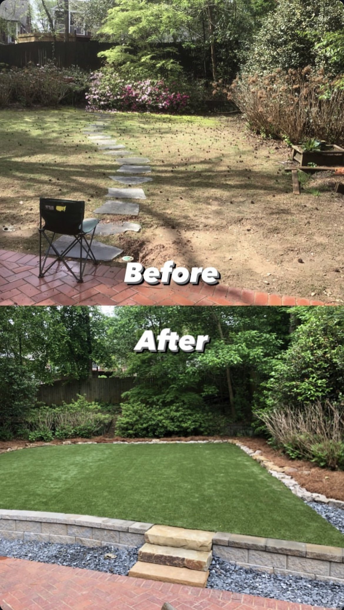 Wall and artificial turf