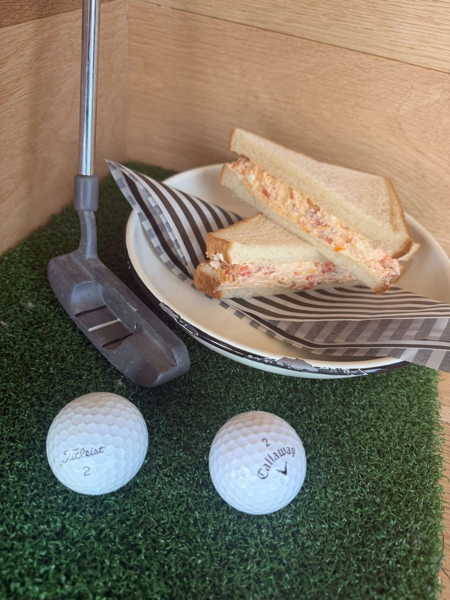 A little taste of Augusta, no membership required. ⛳️
Our very own Pimento Cheese Sandwich is here and is just $4. Grab one between swings and stream every shot with us.
