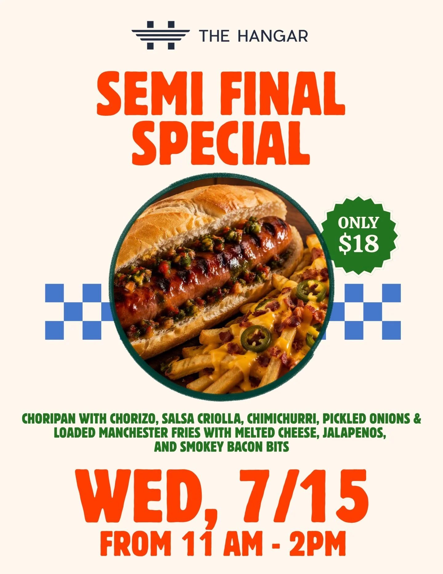 Join us today for the last semi final match to determine who faces Spain on Sunday. We&rsquo;re celebrating with a delicious special in the market hall and drinks at peak provisions. Come by and watch the match on our enormous drop down screen! 

#th
