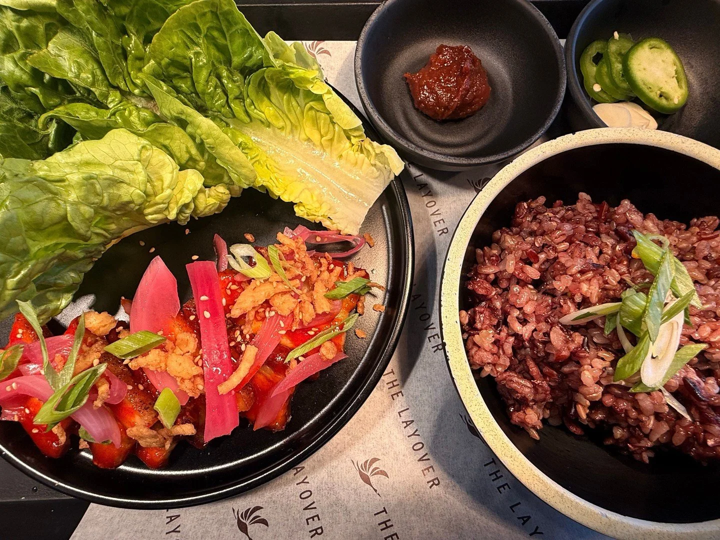 Come try our new Gochujang Pork Belly dish, samgyeopsal, at the Layover! Make your own fresh lettuce wrap or enjoy it with warm rice&mdash;so delicious and perfect for sharing. 

#SSFoodie #BayAreaEats #KoreanFood #Samgyeopsal #Gochujang #Foodstagram