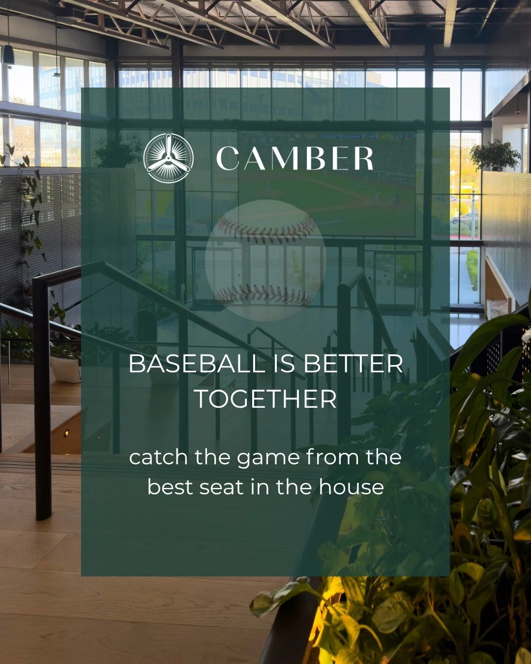 Calling all baseball fans! Join us at Camber for the playoff series. Grab drinks, shareable bites, and a front-row seat to all the action. See you at game time ⚾