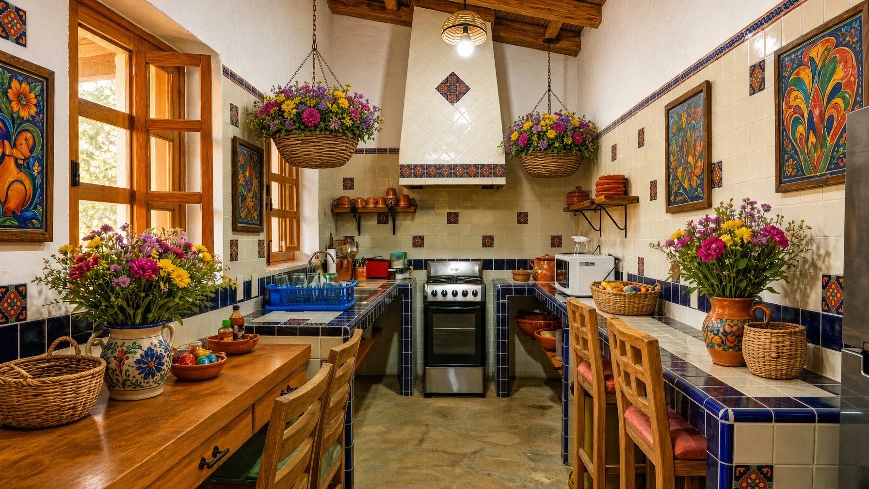 A fully stocked kitchen, complete with all the necessary appliances. To whip up that perfect meal.