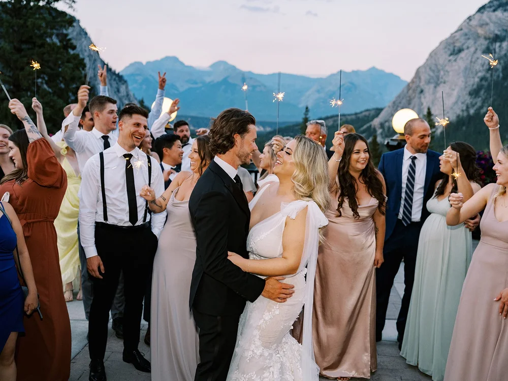 sparkler photo on fairmont banff springs terrace