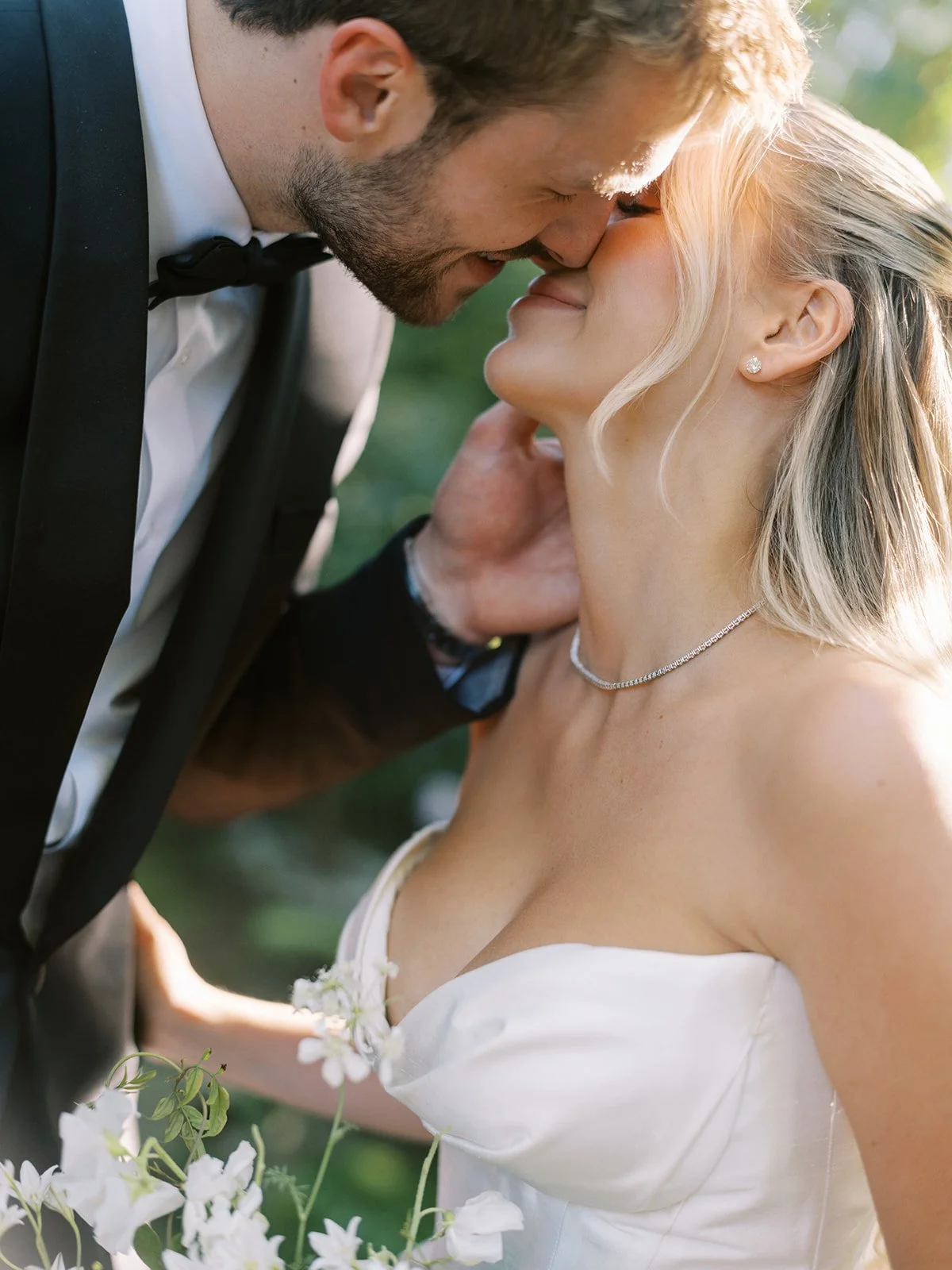 intimate black and white candid portrait by luxury wedding photographer