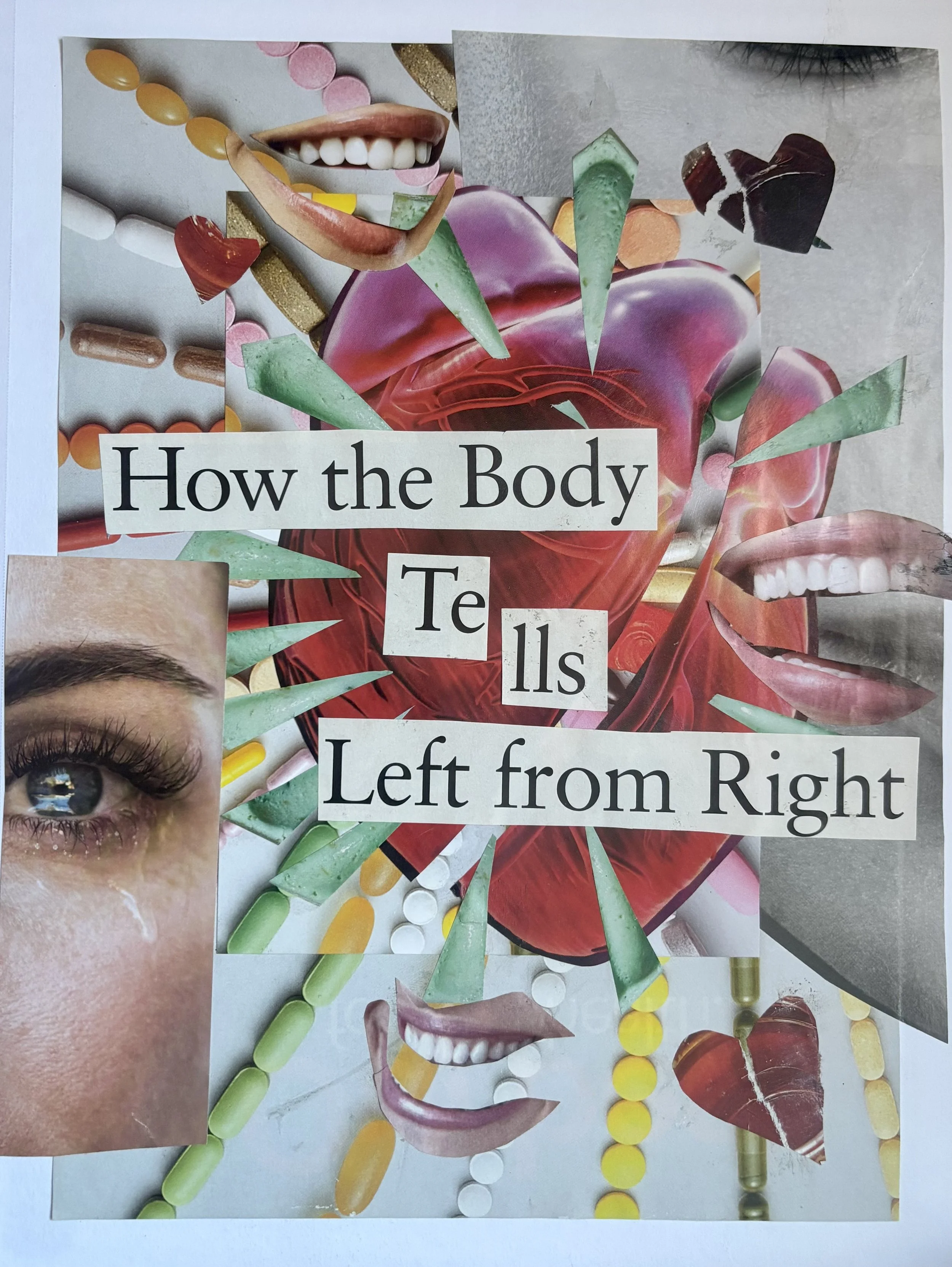 How the Body Tells Left from Right; 2025; Collage on paper; $200