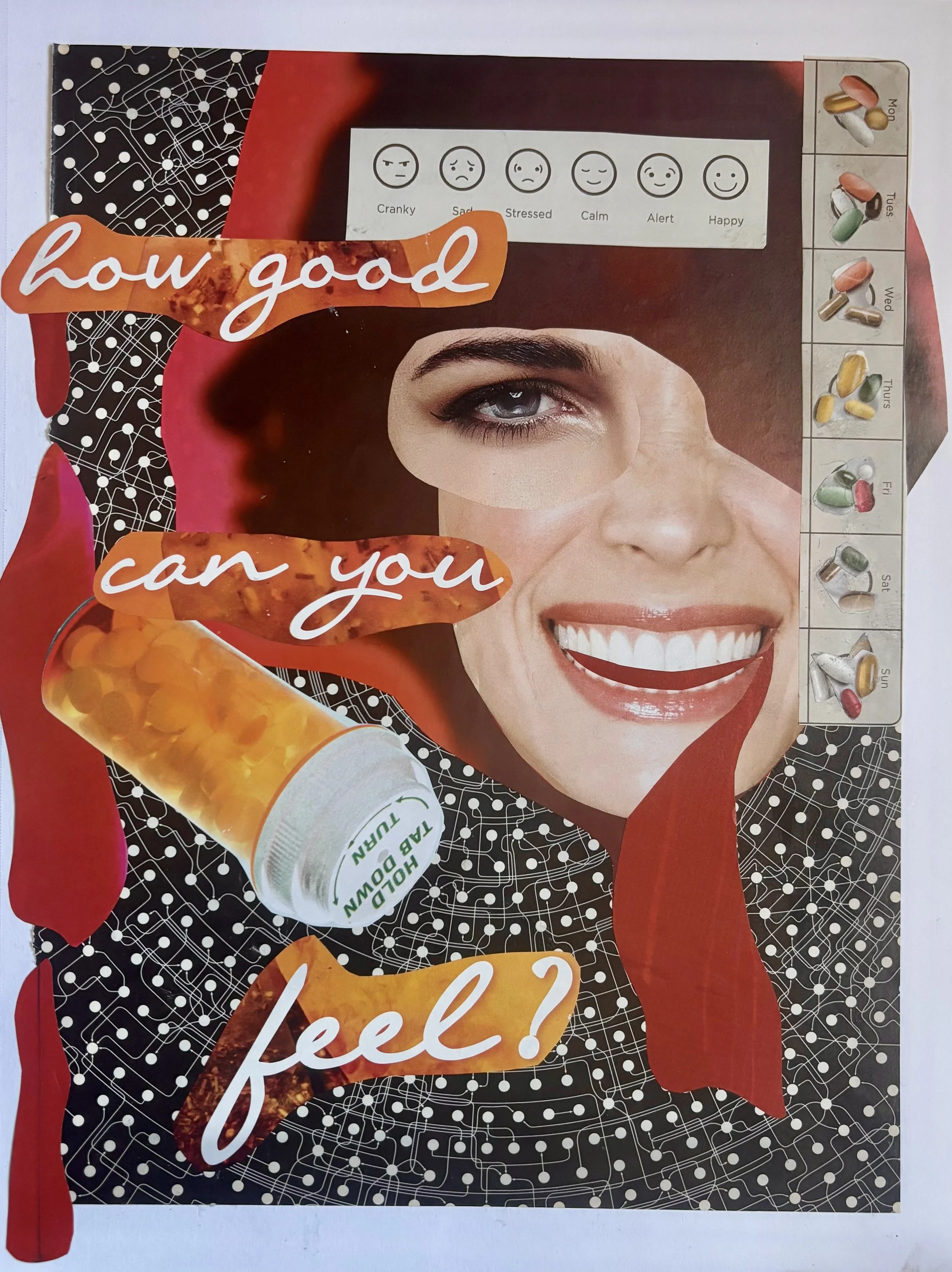 How Good Can You Feel?; 2025; Collage on paper; $200