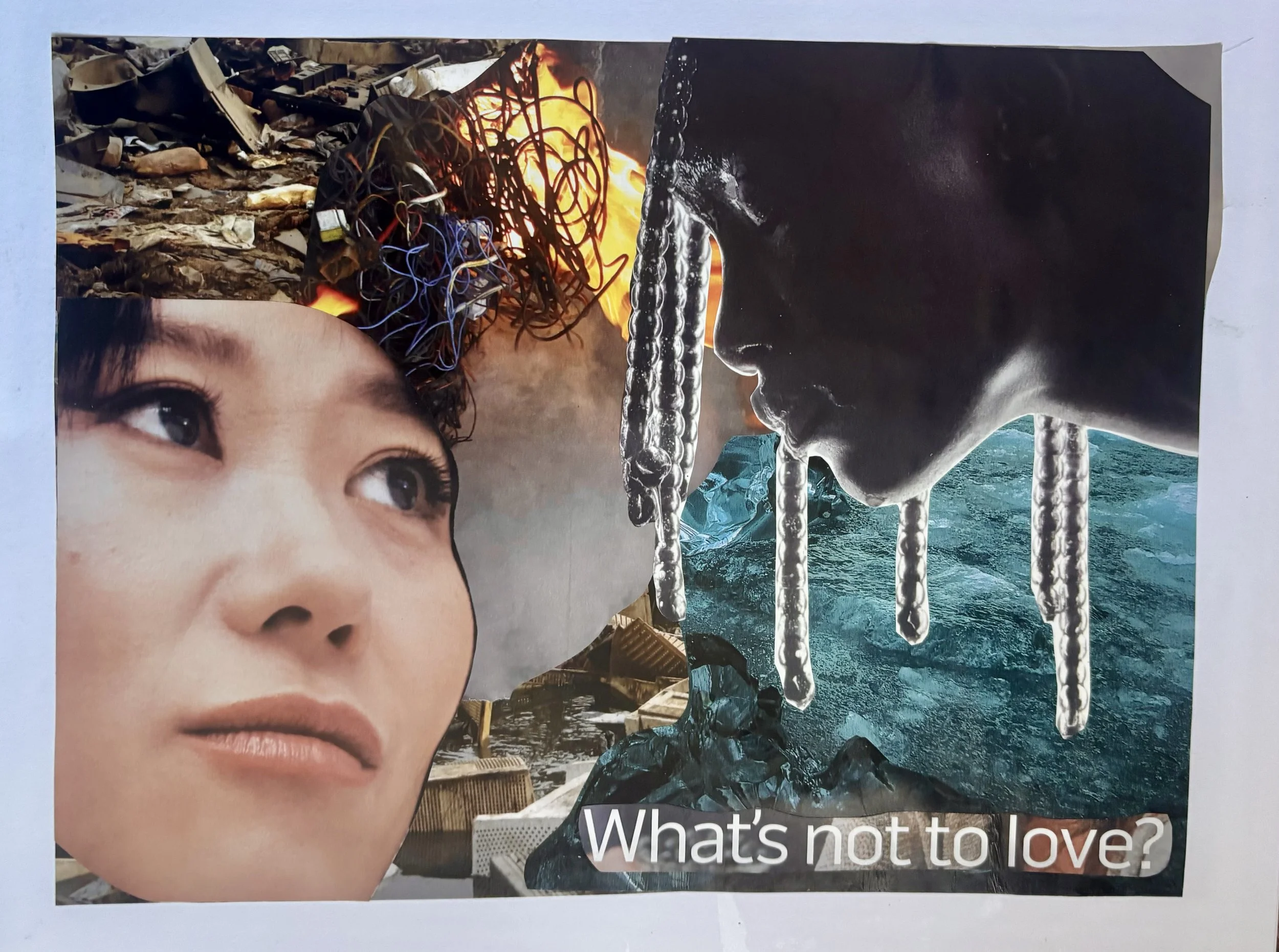 What’s Not to Love?; 2025; Collage on paper; $200