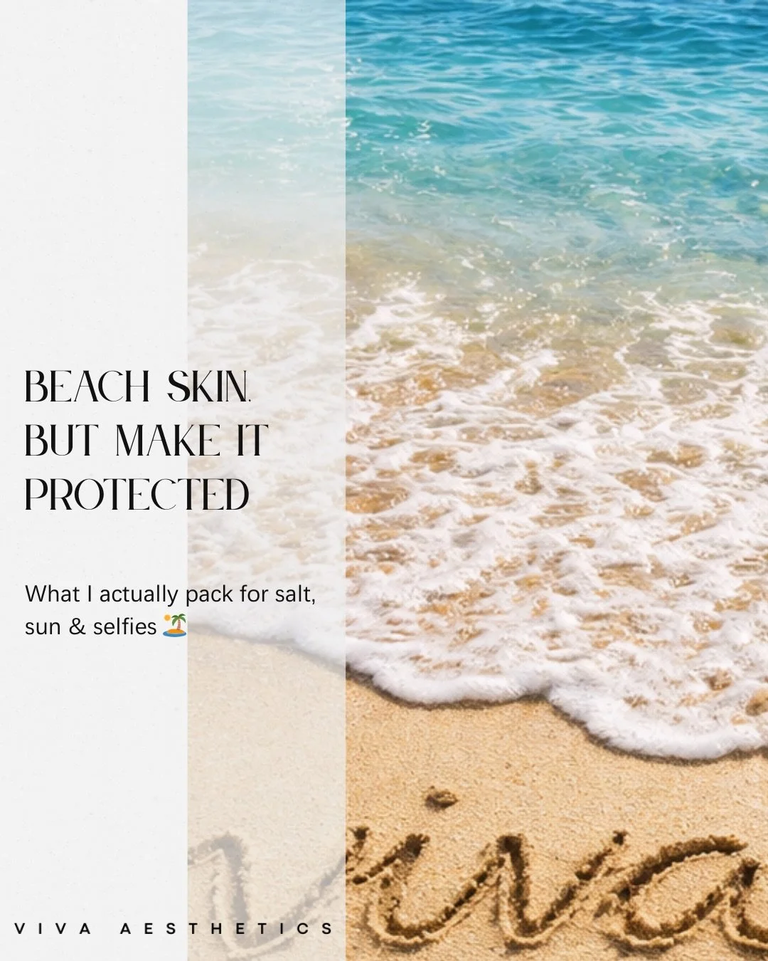 Beach days 🤝 barrier repair

Saltwater, sunshine, and zero skin regrets. 🌊☀️
Here&rsquo;s what made it into my beach bag to keep my skin hydrated, protected, and glowing long after golden hour.

Because we&rsquo;re not undoing a year of treatments 