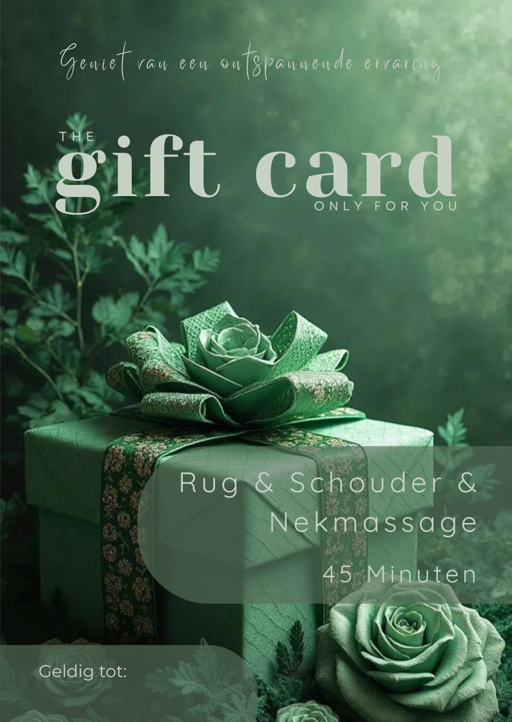 cadeaubon voor rug- schouder- en nekmassage 45 min  massage cadeaukaart 45 minuten rug schouder nek