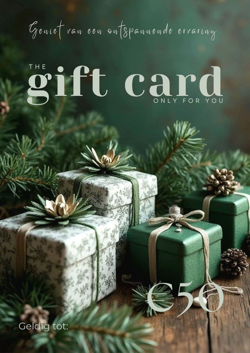 massage cadeaukaart 50 euro bestellen  cadeaubon ter waarde van 50euro voor massage