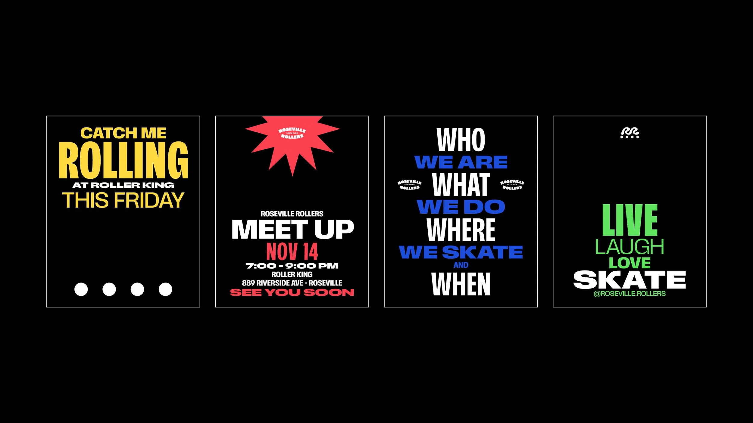 Roseville Rollers Skate Club social posts