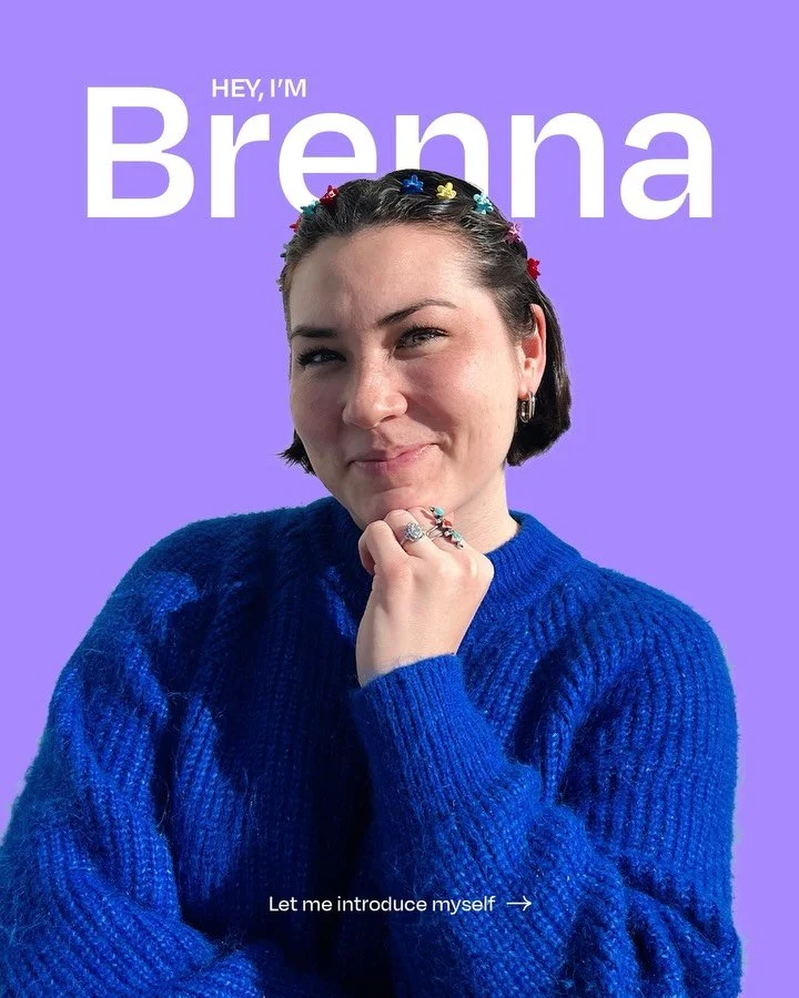 Hello! 💜 Welcome to Brenna&rsquo;s slice of the internet. It was tricky trying to distill myself into a handful of slides, but here is a little peak into my life and what I am up to. ✨

Reach out! I love connecting with other creatives and making ne