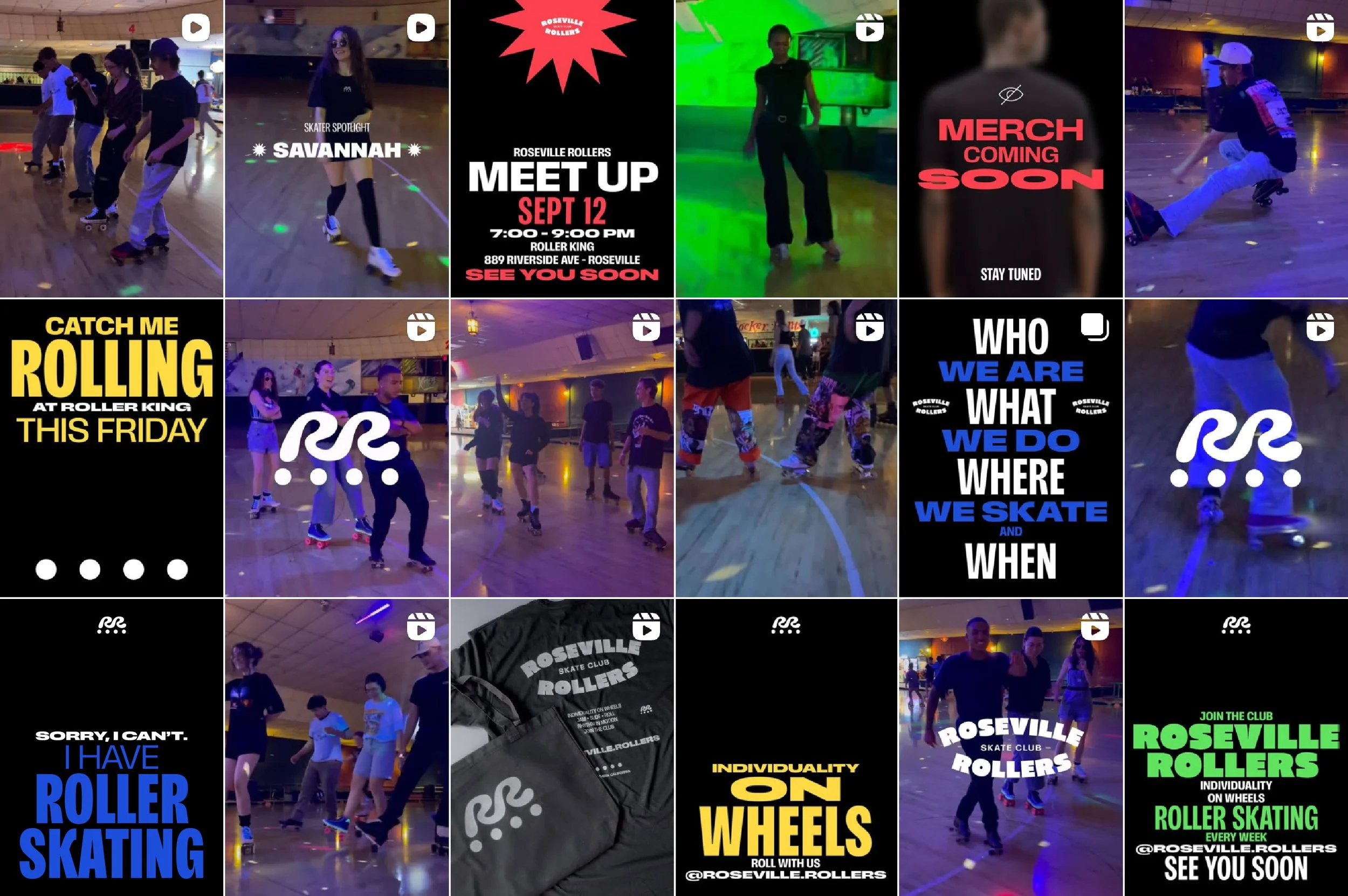 Roseville Rollers Skate Club social grid