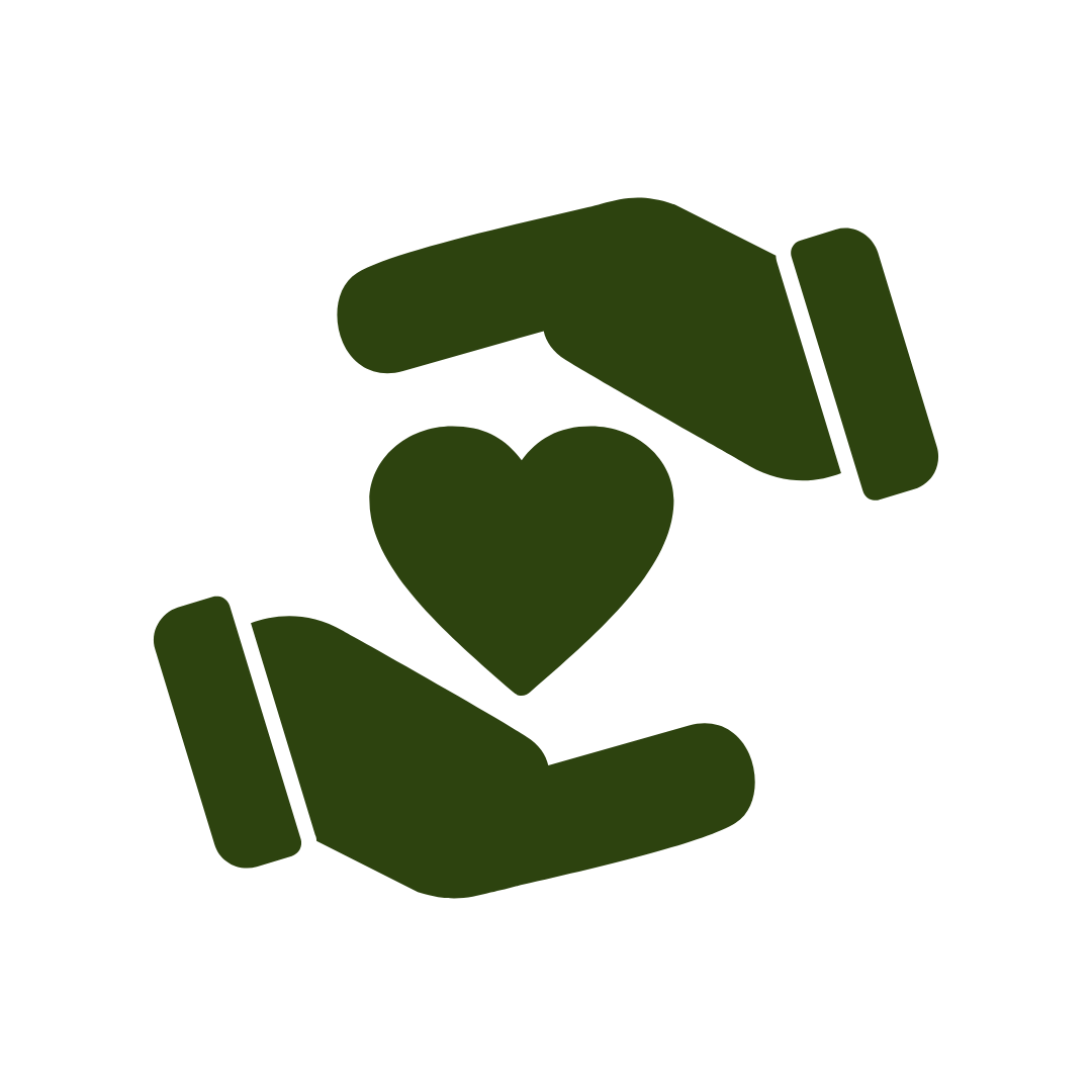 icon of two hands cupping a heart symbol.