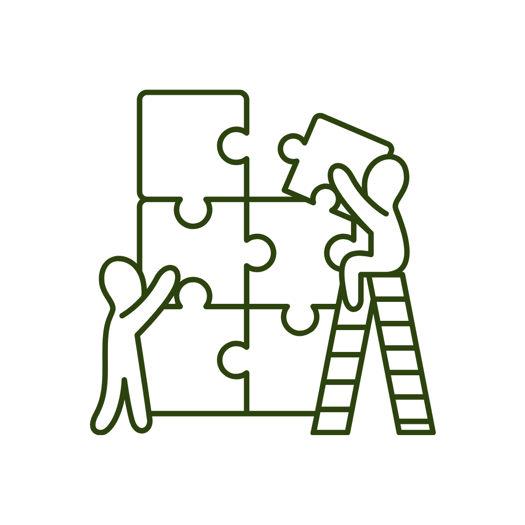 icon of two people putting puzzle pieces together.
