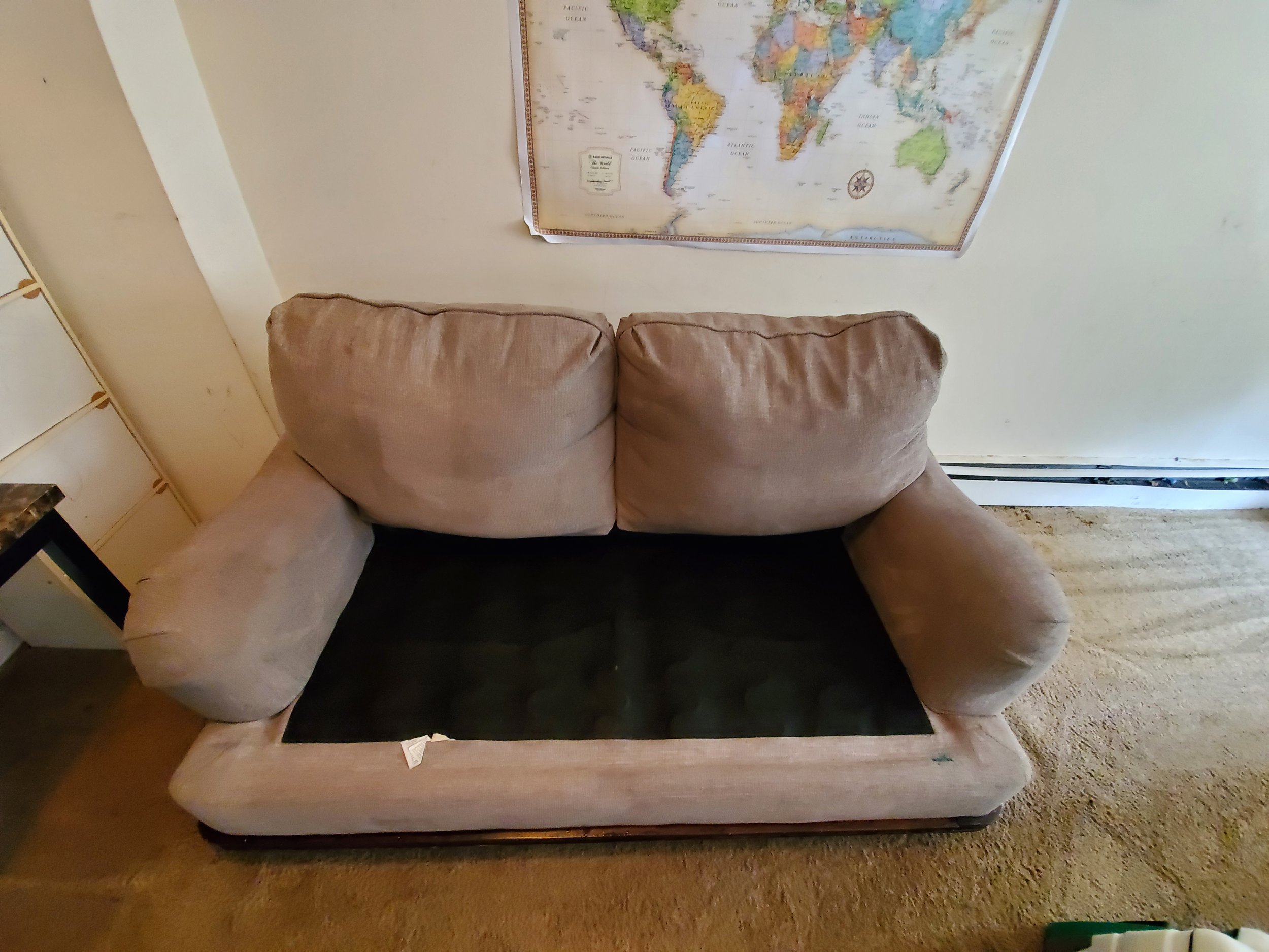 Love seat stains removed - AFTER UPHOLSTERY CLEANING