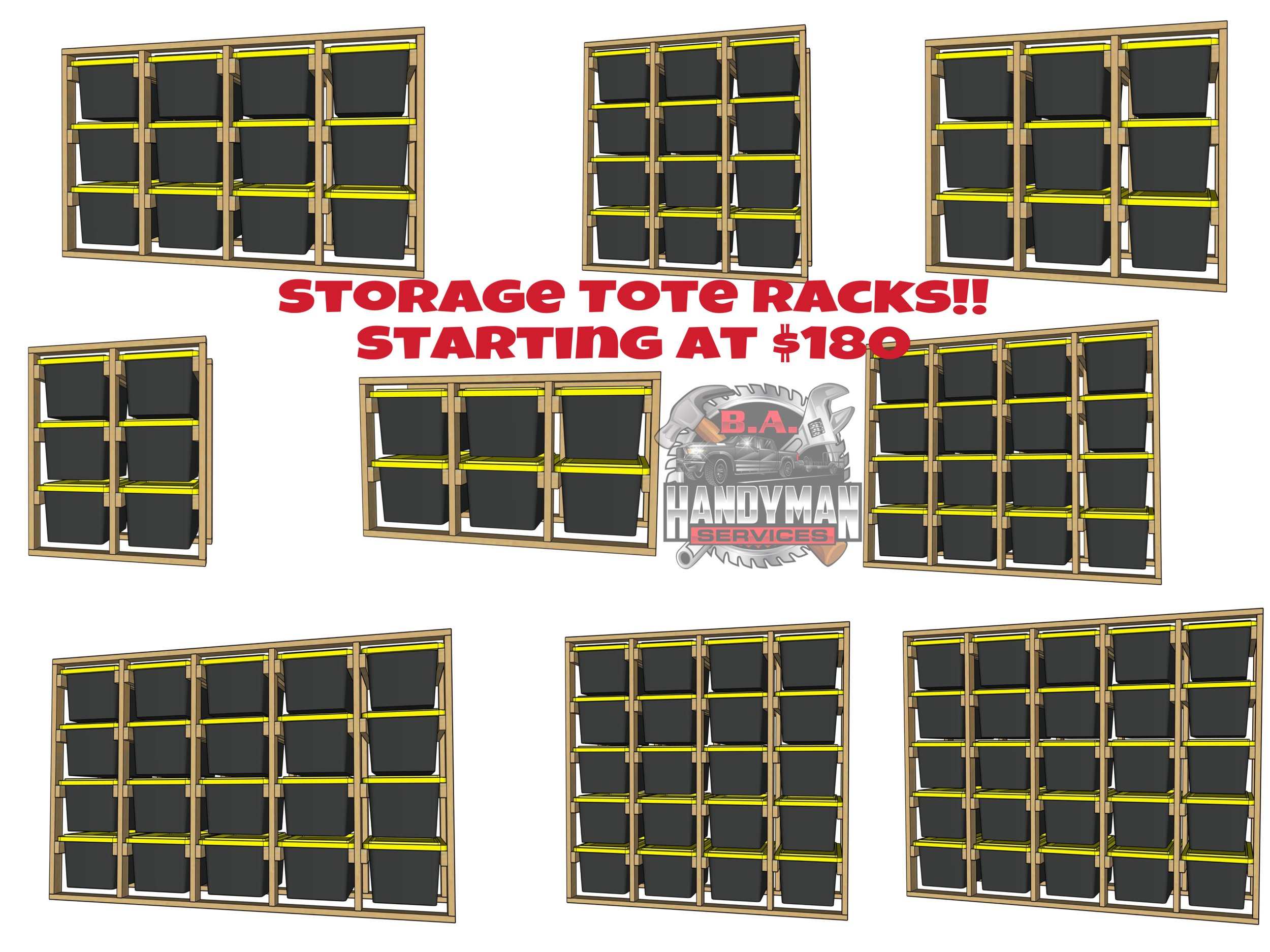 Custom Built Storage Tote Rack