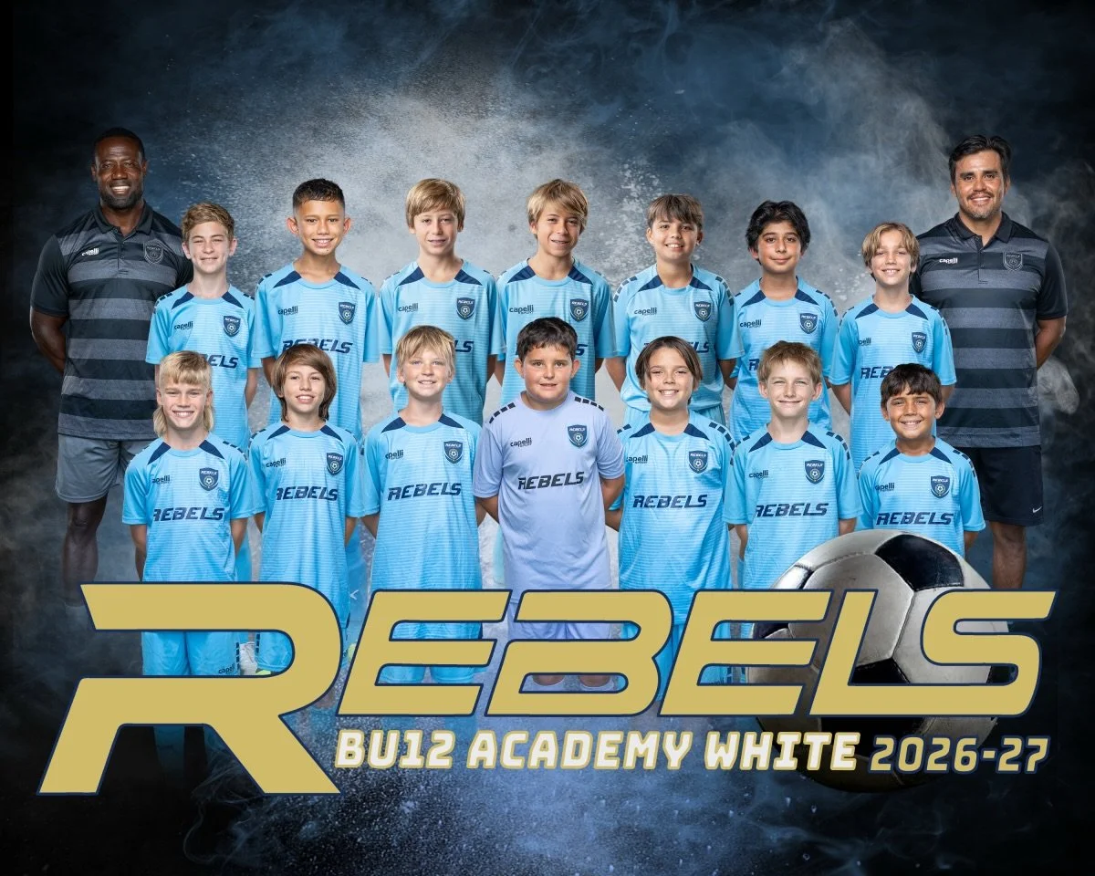 Meet our Rebels Carlsbad BU12 Academy White team and Coach Mario! 
Coach: @marioenegrete 
Assistant Coach: @dorlean_mindes 

They have been working hard all year, enduring some tough games, but coming out of them stronger. 

Their past game 9/26 agai
