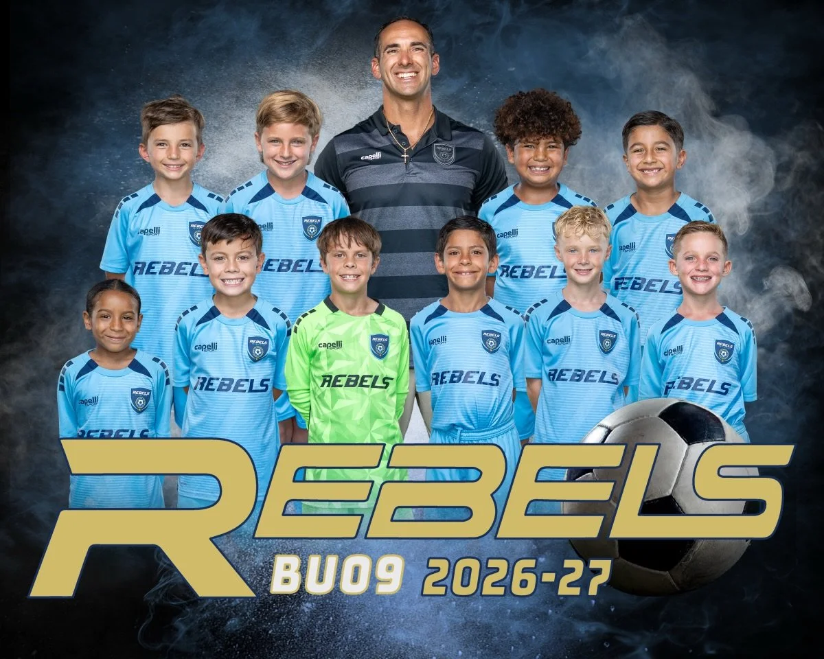 Meet our Rebels Carlsbad BU09 team and Coach Jonathan! This team combines U8 and U9 players who have grown into an extremely tight knit family. They pass and move the ball as a team, constantly growing and improving. In their first season together, t