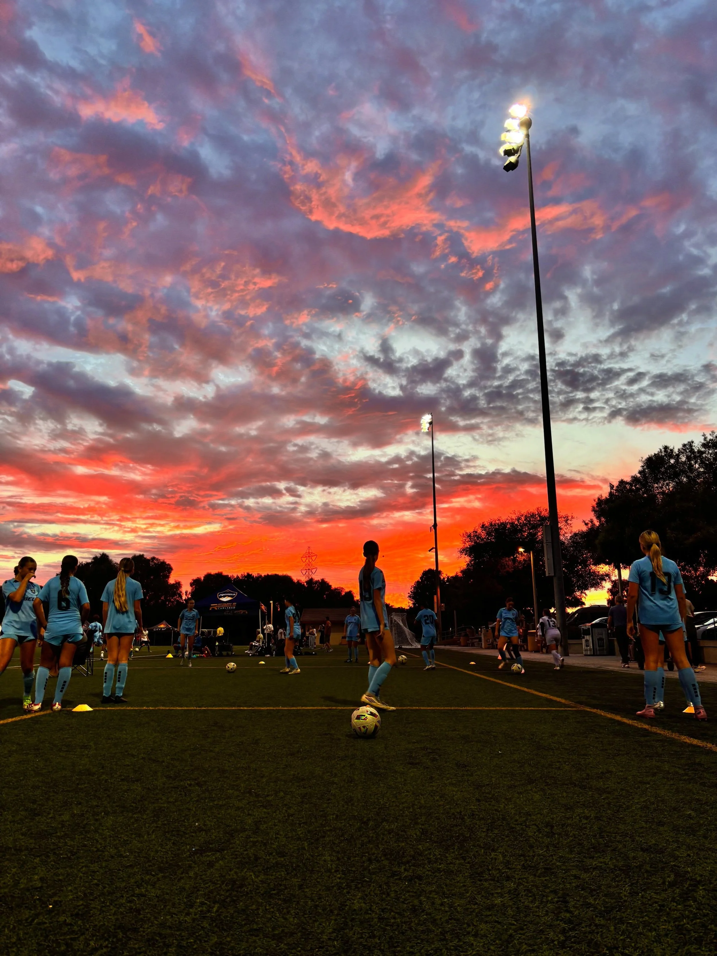 Last Saturday&rsquo;s late night game meant a beautiful sunset for pre-game warm ups! We love soccer nights! Go Rebels! ⚽️