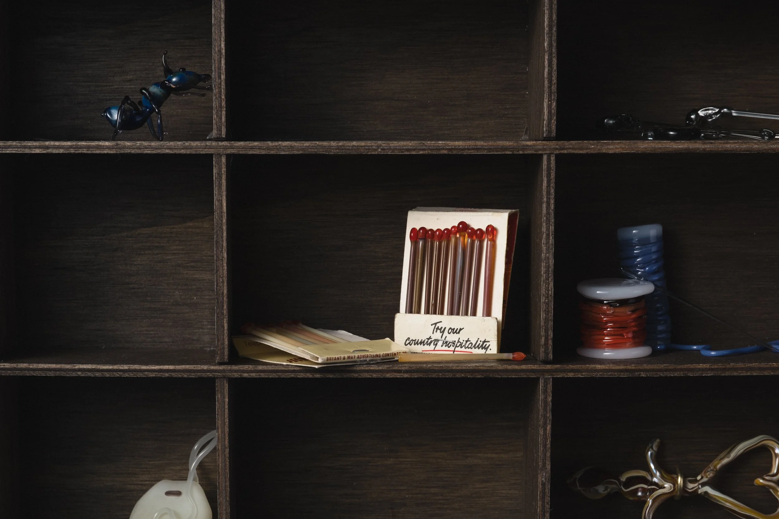 Domestic Archives - 'Nick Nack Rack'
Flameworked and Blown Glass, 2025