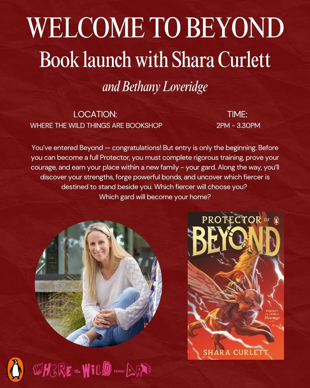 Brisbane! I&rsquo;m BEYOND excited to be launching Protector of Beyond at @wherethewildthingsare_bookshop on SUNDAY 6 SEPTEMBER 2026 at 2PM with the incredible Bethany Loveridge.

I can&rsquo;t wait for the first instalment in this new middle-grade f