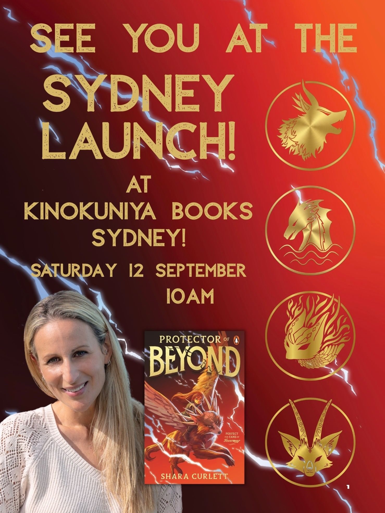 I am SO excited for tomorrow, where @belinda_murrell and I will be launching Protector of Beyond at @kinokuniya_sydney !

If you have children, we&rsquo;ll be doing a fun and magical activation at the end (with fairy lights!) where children can step 