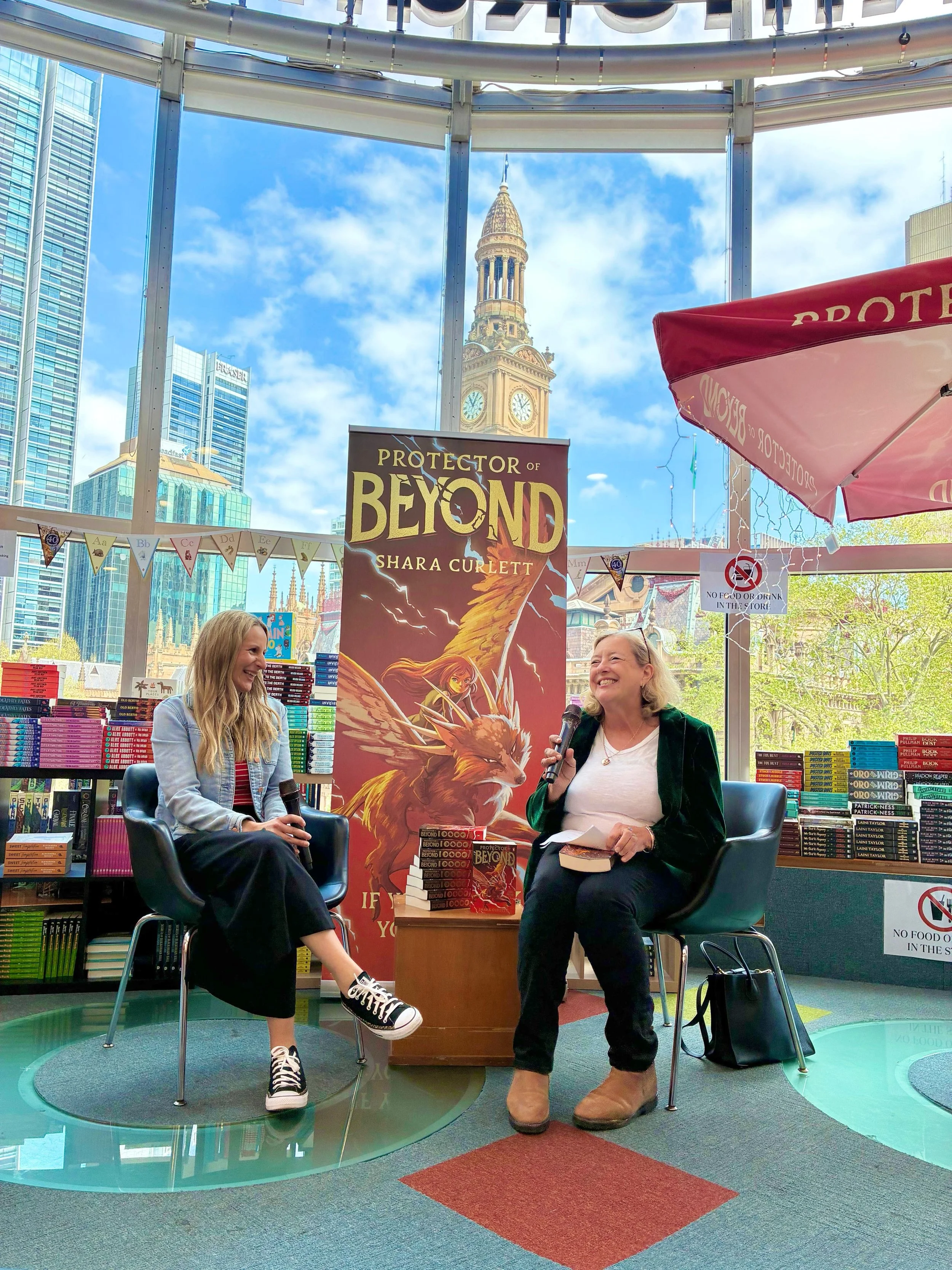 I&rsquo;m yet to receive all the incredible photos from the launch of Protector of Beyond at @kinokuniya_sydney yesterday, but while I&rsquo;m waiting, I wanted to post this one which I feel summed up the morning. Smiles and joy.

Thank you to everyo