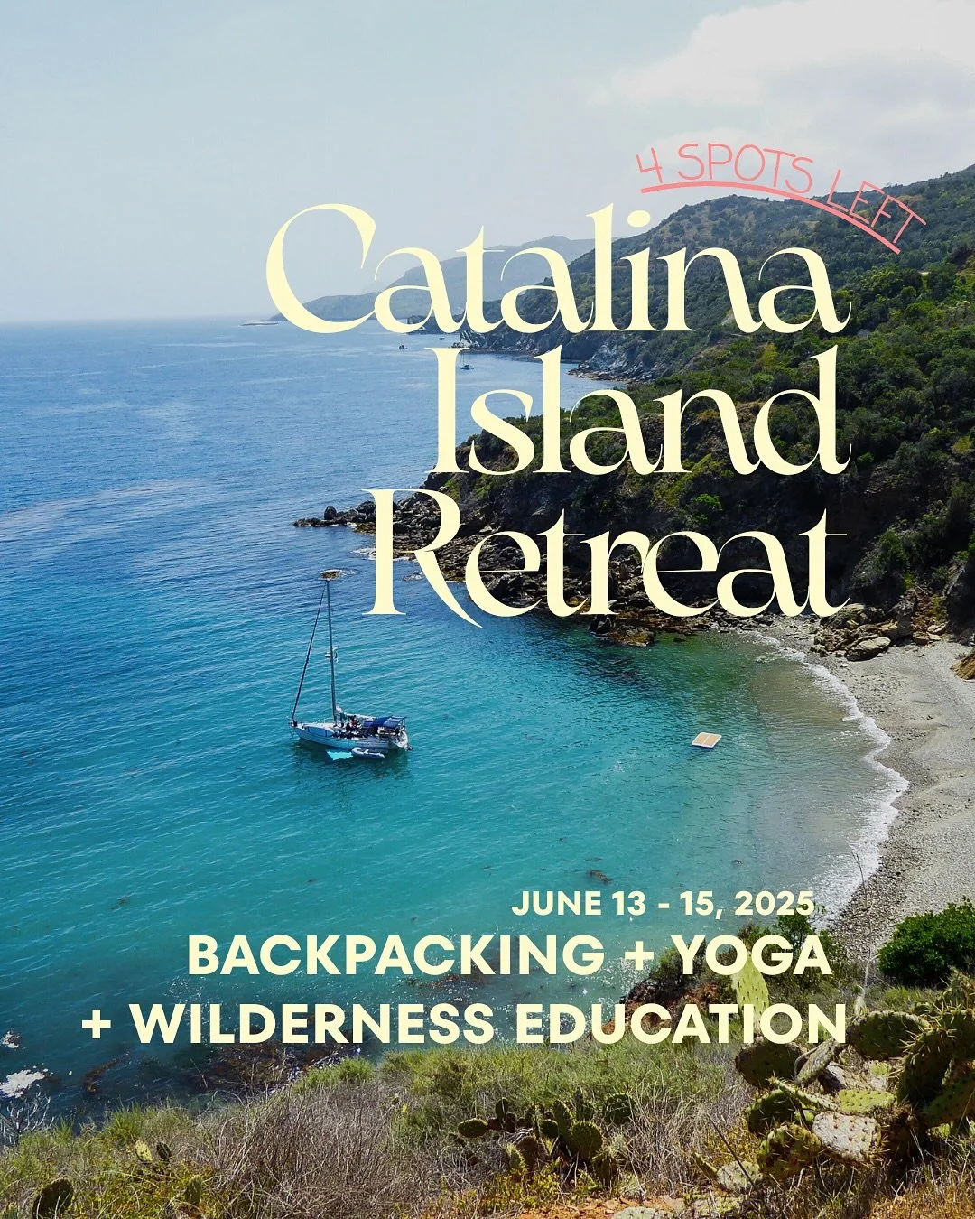 Our first-ever Yogapacking&trade; Retreat kicks off June 13 on Catalina Island &mdash; a weekend of trail miles, beachside yoga, and campfire connection 🌿🌅

This trip is inclusive, structured as a &lsquo;Backpacking 101&rsquo; course to equip new b