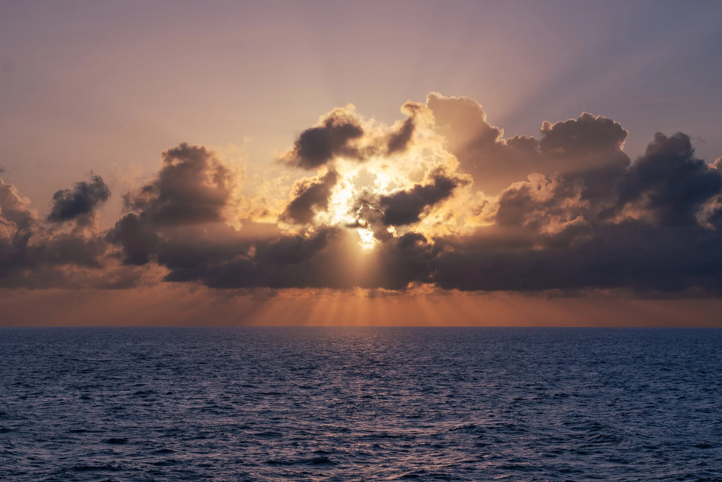 Sunset Rays at Sea