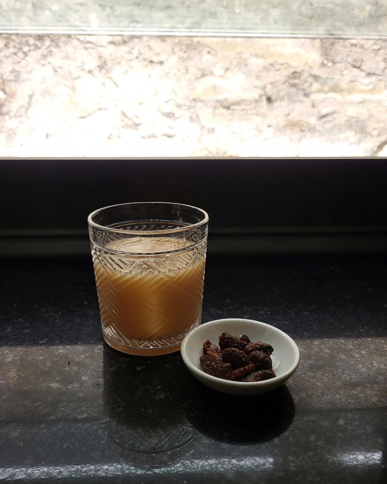 Happy Tuesday! 

We're kicking off our winter menu by showcasing The Nutcracker. This spirited rum cocktail is vibrantly spiced with a sweet/smooth finish and is accompanied by roasted nuts

Password: Brink