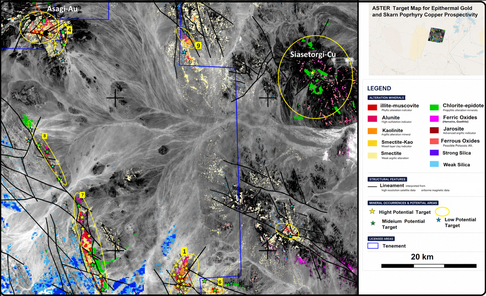 Aster-Sentinel 2 Target Map