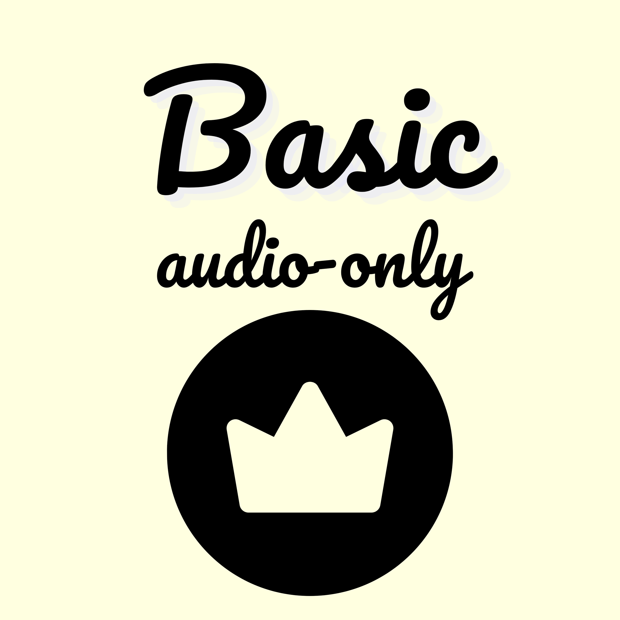 Icon showing 'Basic. Audio-Only' to represent HoneyPod's Basic Podcast Editing Package, which is perfect for those simply in need of professional audio editing from a certified engineer.