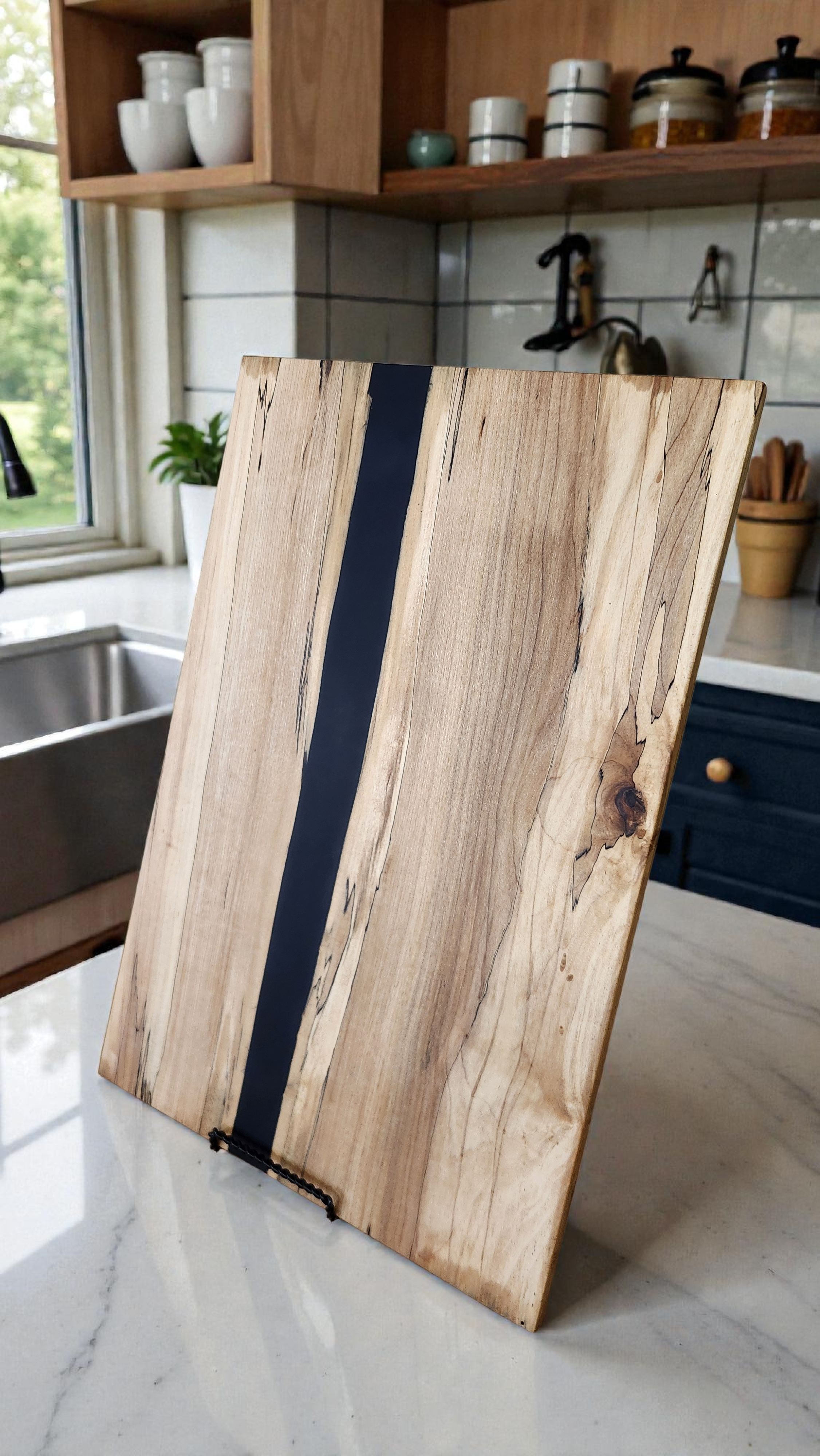 18 x 12 Spalted Maple and Matte Black