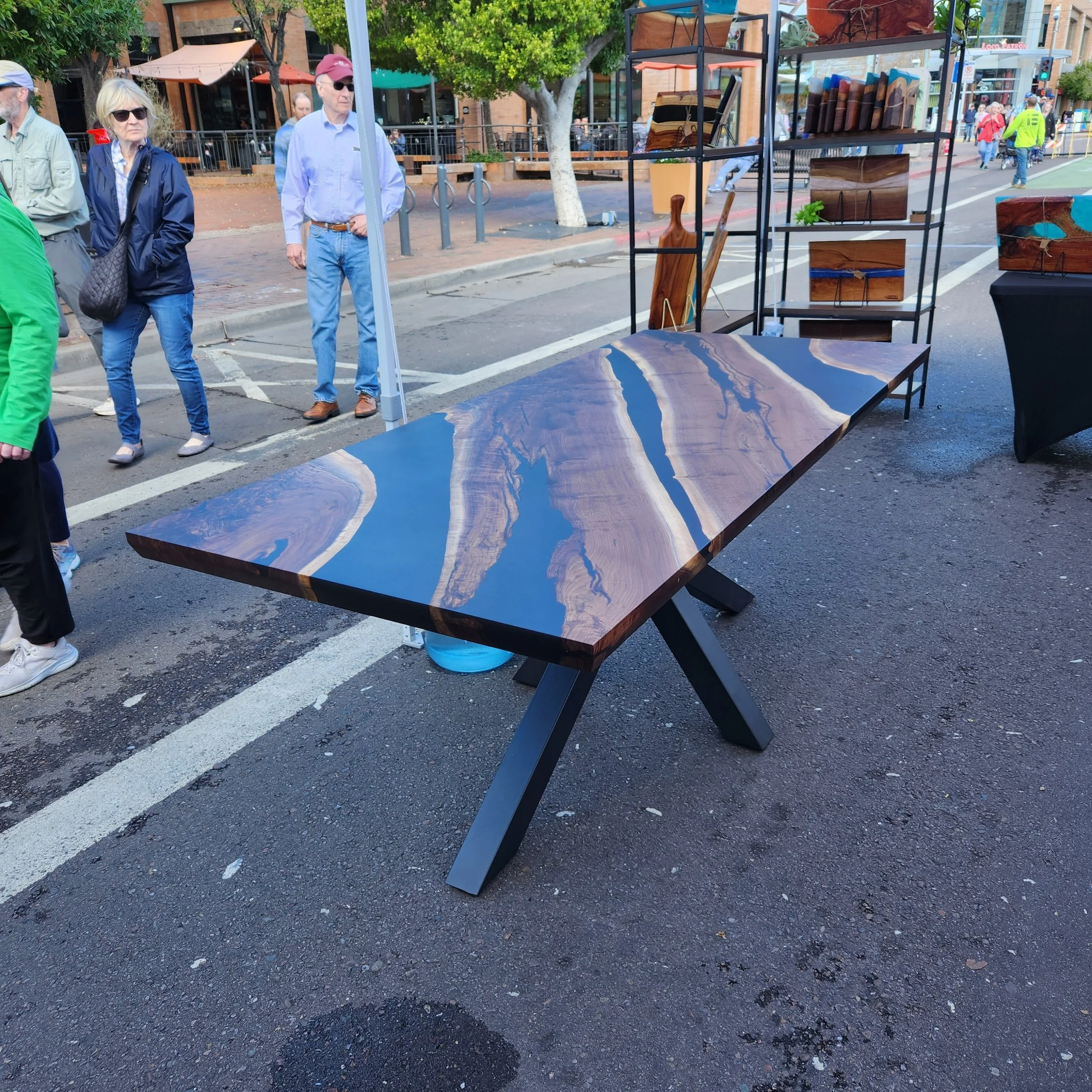 Walnut with Black Epoxy 74 x 30