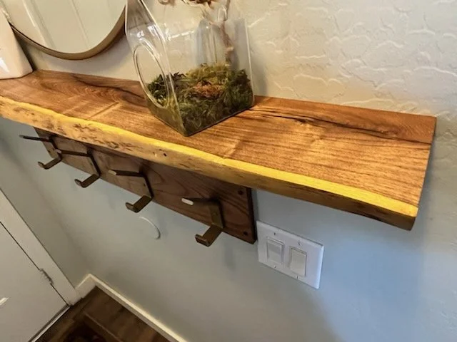 Mesquite Shelf and Key Hanger Board